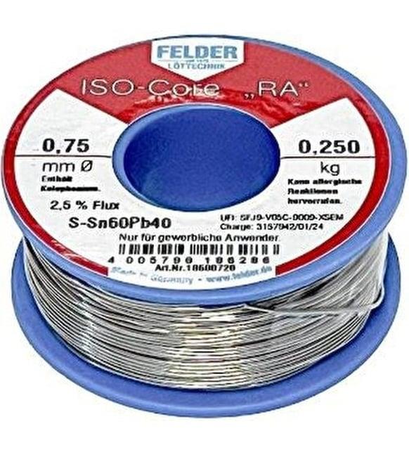 FELDER 0.75 mm 250 Gr Lehim Teli Sn60 Pb40FELDERHAVYA MALZEMELERİ VE SETLER
