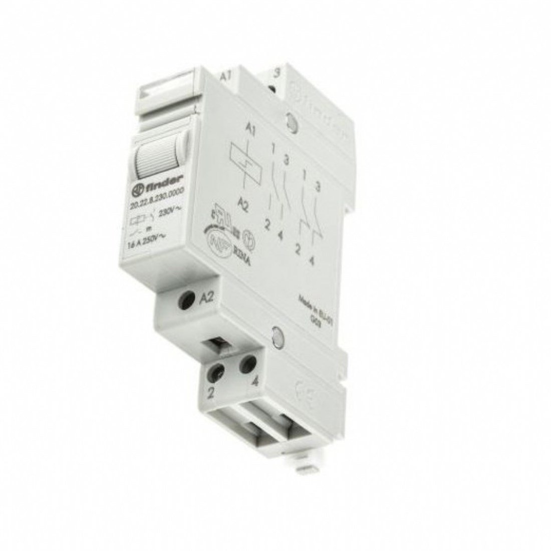 Finder 20.22.8.024.0000 Çift Faz Anahtar 2NA Modüler Darbe Akım Rölesi 24V AC