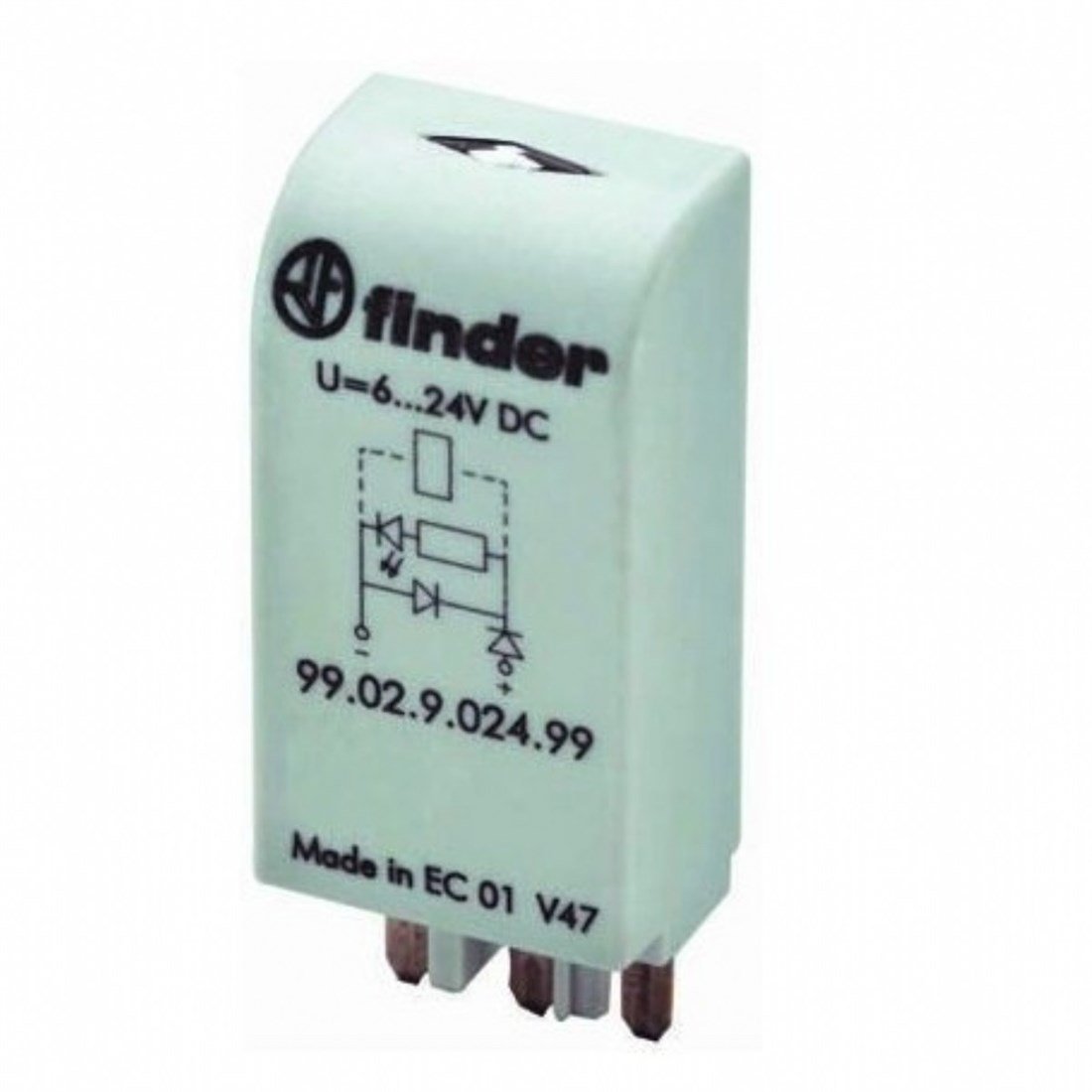 Finder 99.02.9.220.99 Yeşil Led+Diyot Standart Polarizasyon 110-220V DC Modül