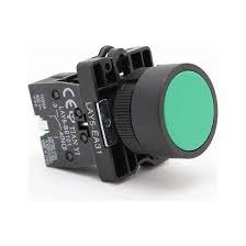 LAY5-EA31 Yaylı Plastik Buton  22mm Yeşil 20 Adet