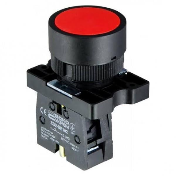 LAY5-EA42 Yaylı Plastik Buton 22mm Kırmızı 