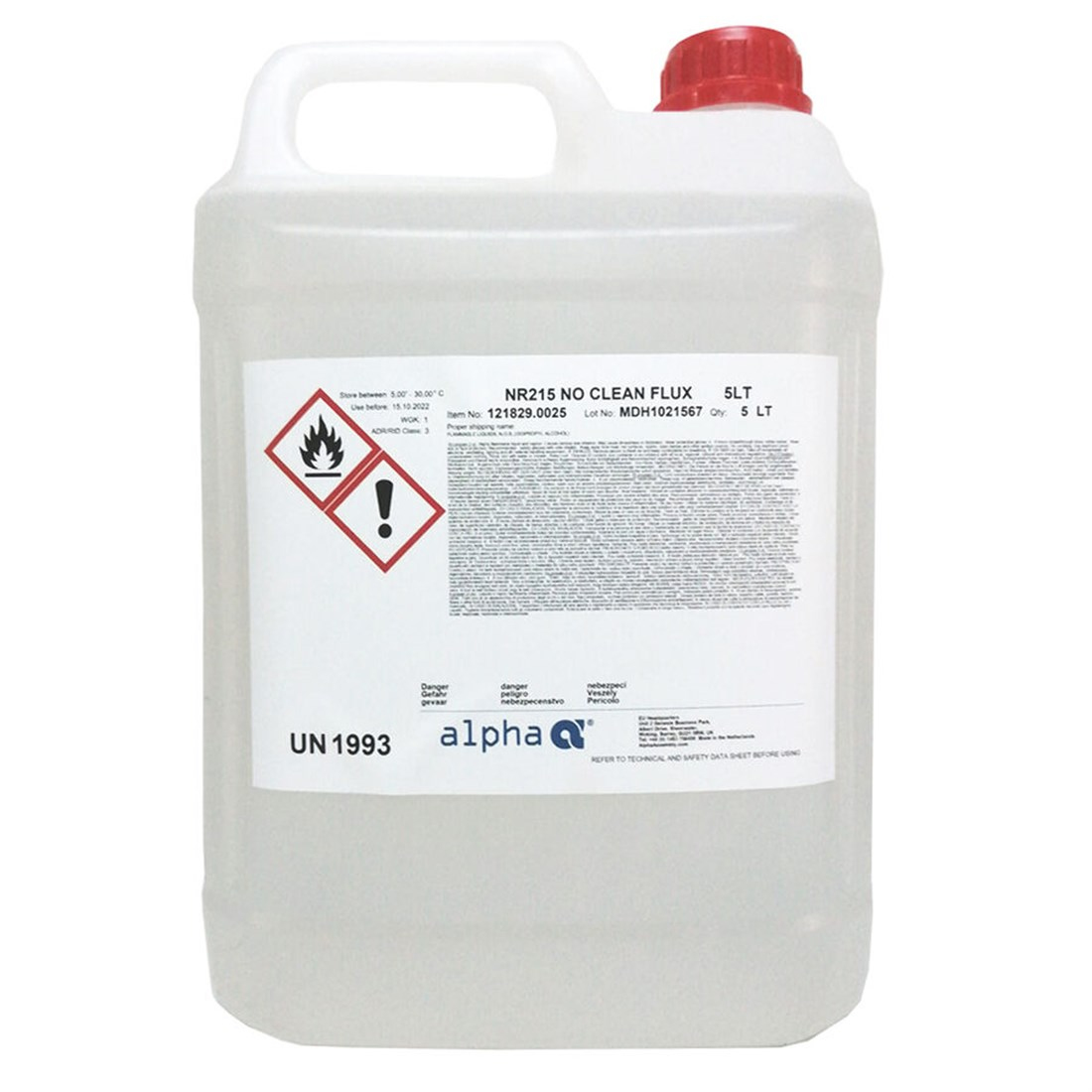 NR-215 Alpha No-Clean Flux 5LT