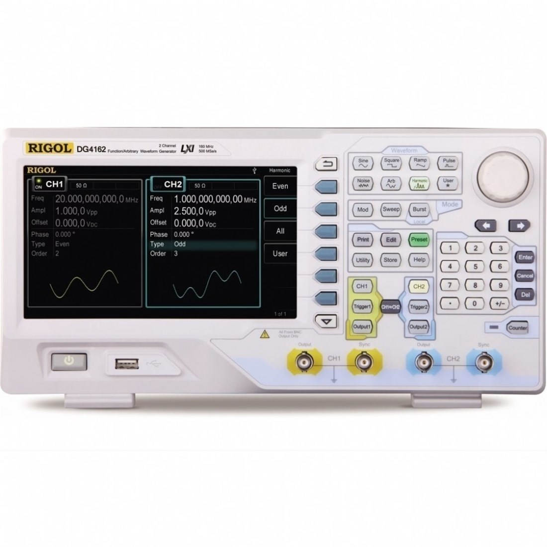 Rigol DG4162 - 160MHz 14Bit 2 Kanallı Fonksiyon Keyfi Sinyal Jeneratörü