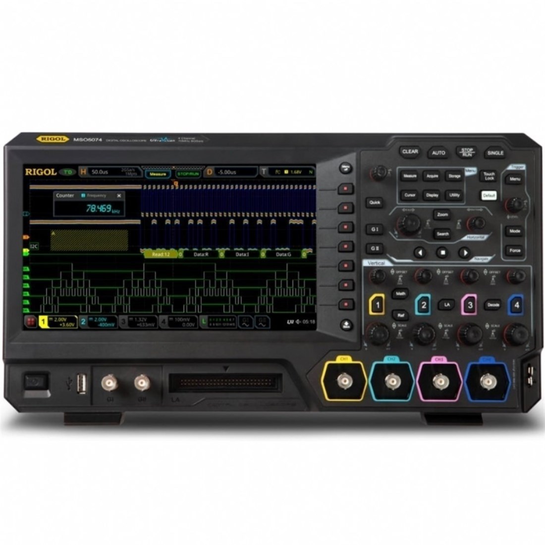 Rigol MSO5074 70MHz 4 Kanallı 8GS/S Lojik Analizörlü Dijital Osiloskop