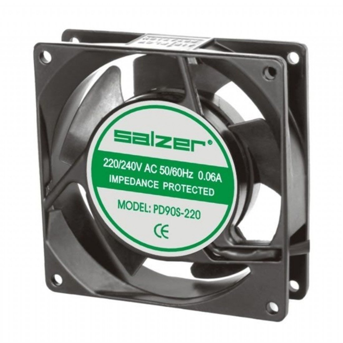 Salzer 92x92x38 mm kare fan 220 vac