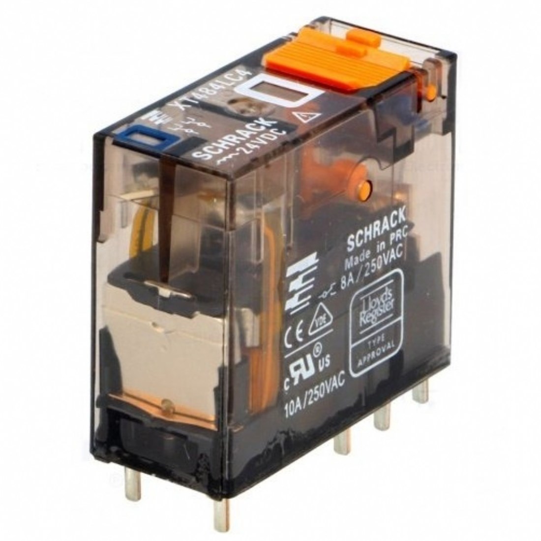 Schrack XT484LC4 024 VDC 2 C/O 08A End. Röle T. Buton+Led+KD