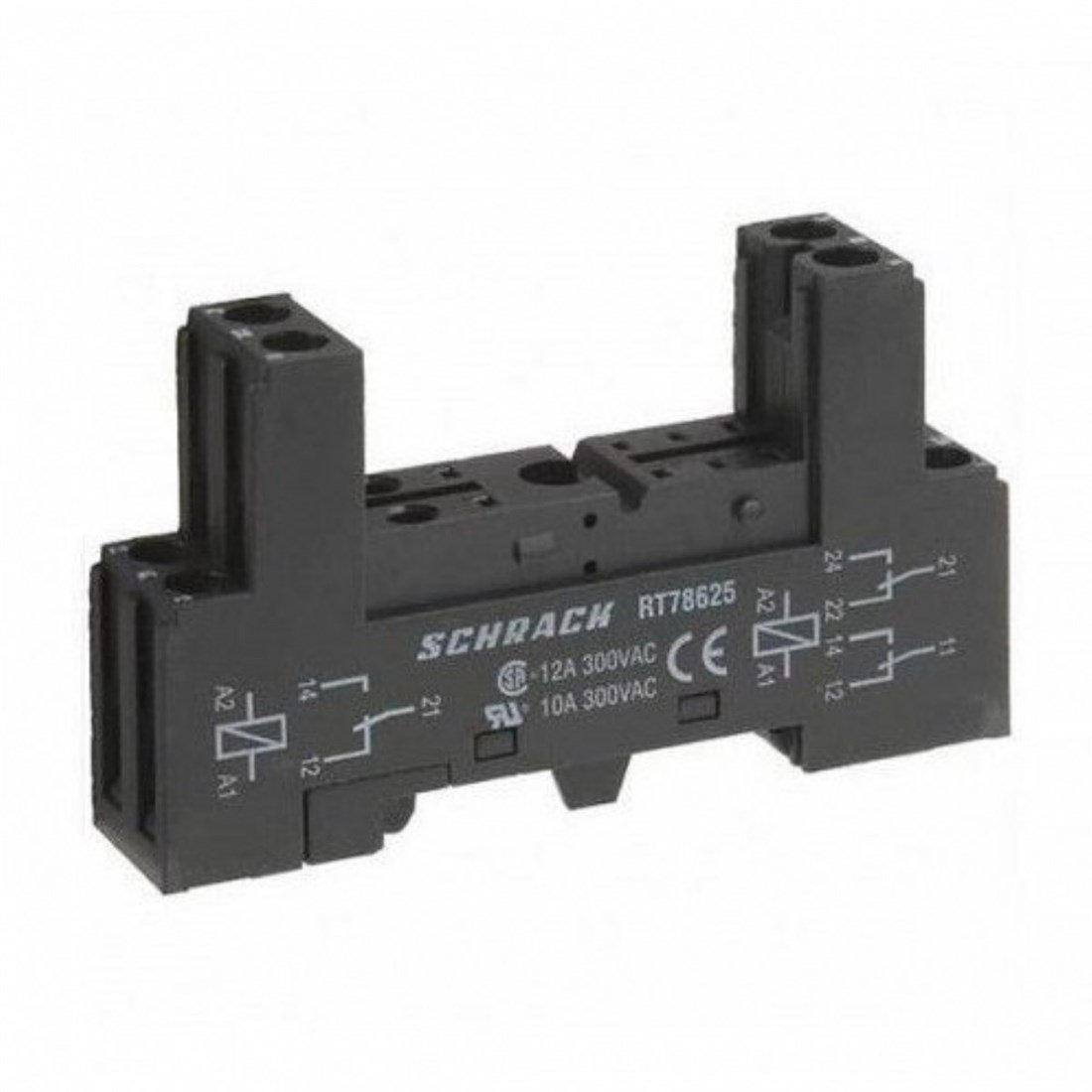 Schrack YRT78625 08 Pin Ray Tipi Kısa Soket Vidalı  1 C/O ve 2 C/O Röle İçin