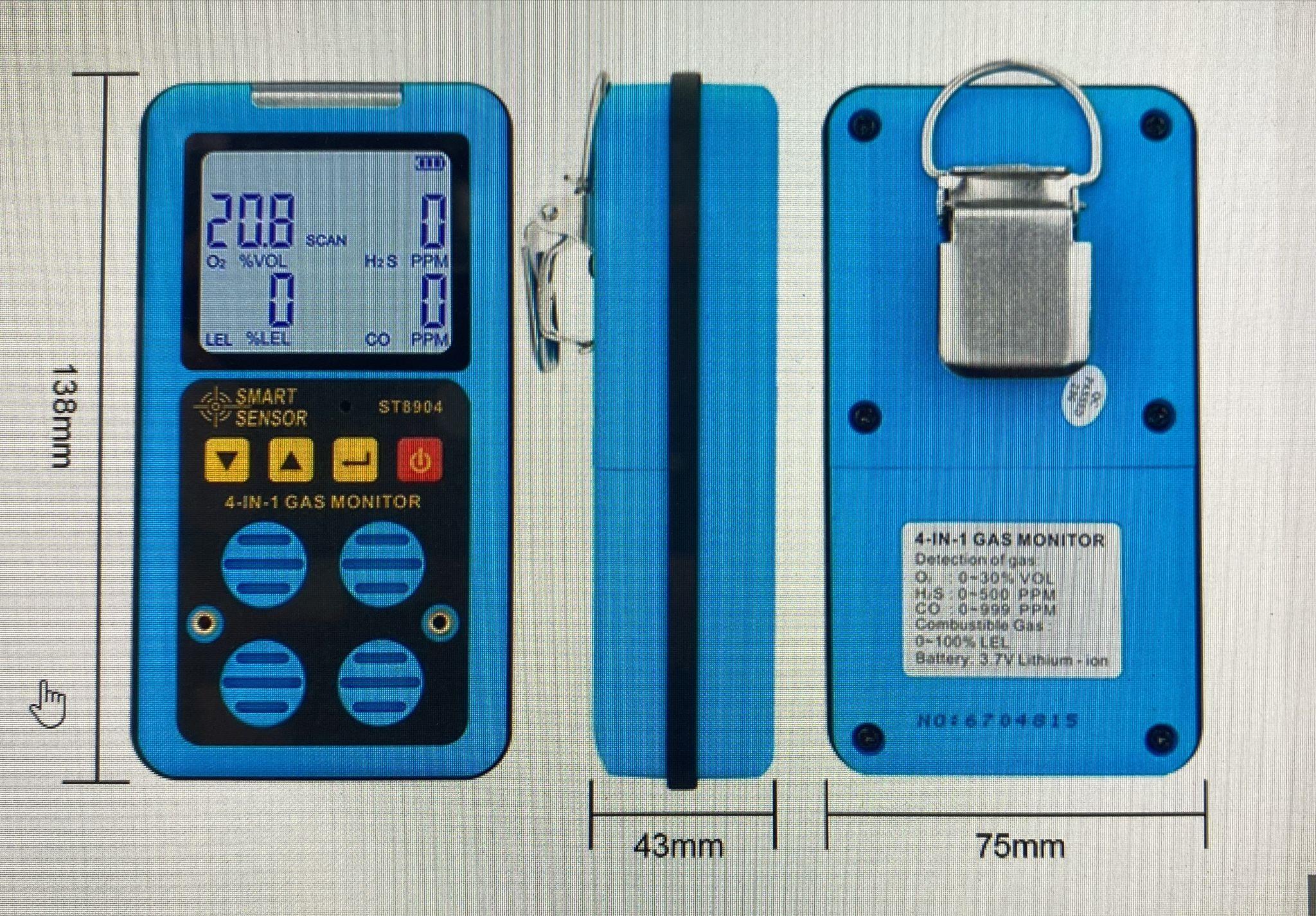 ST-8904 Çok Fonksiyonlu Gaz Dedektörü