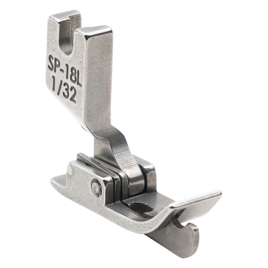 Düz Makine 0.8mm Oynar Çimalı Ayak | Sol Çima | SP-18l 1/32 | Tüm Marka Sanayi Tipi Düz Dikiş Makinelerinde Kullanılır.