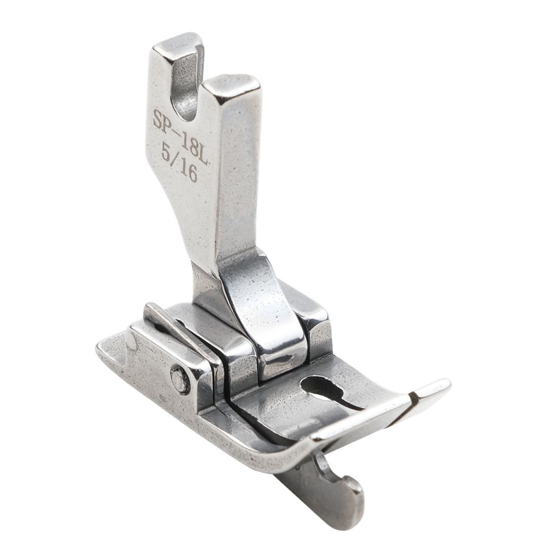 Düz Makine 8mm Oynar Çimalı Ayak | Sol Çima | SP-18L 5/16 | Tüm Marka Sanayi Tipi Düz Dikiş Makinelerinde Kullanılır.