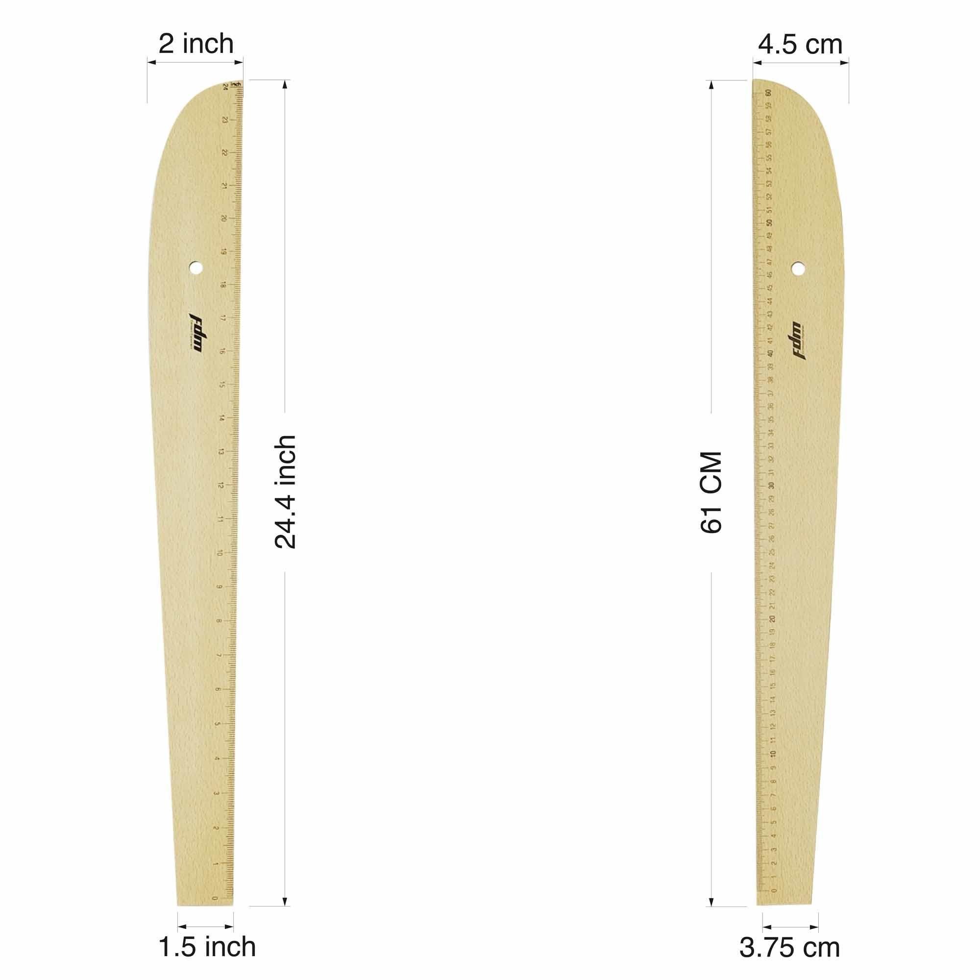 FDM 8 Parça Set - 7 Parça Ahşap Riga Seti ve Modelist Gönyesi - Riga Takımı -Dikiş Seti Cetvel