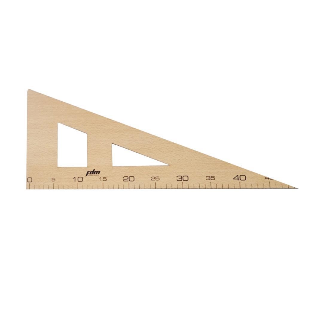 FDM 9 Parça Set - 7 Parça Ahşap Riga Seti, Dikiş Seti 1 Metre Tahta Cetvel ve Modelist Gönyesi -