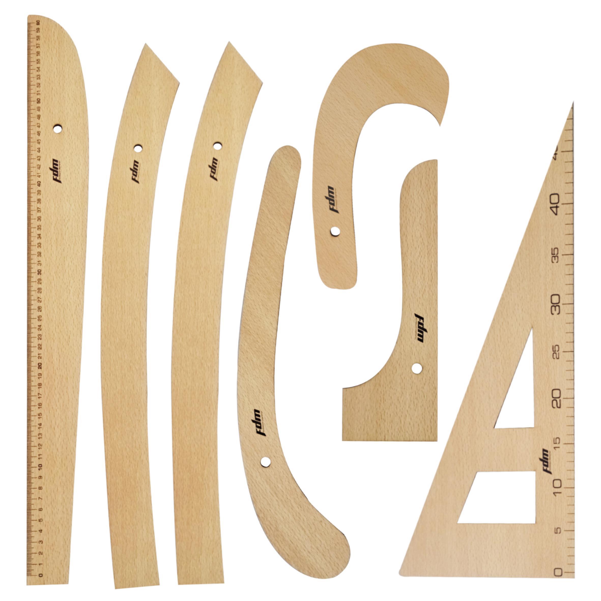 Fdm Cetvel Riga Takımı Tahta 7'li Set