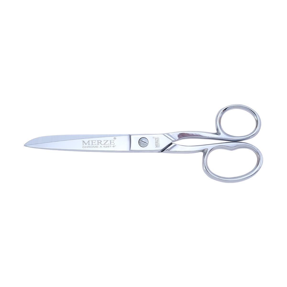FDM Merze 4257-8 Krom Kaplama Ev Ve Saya Makası Çift Parmak D-165 No:8 (20 cm)