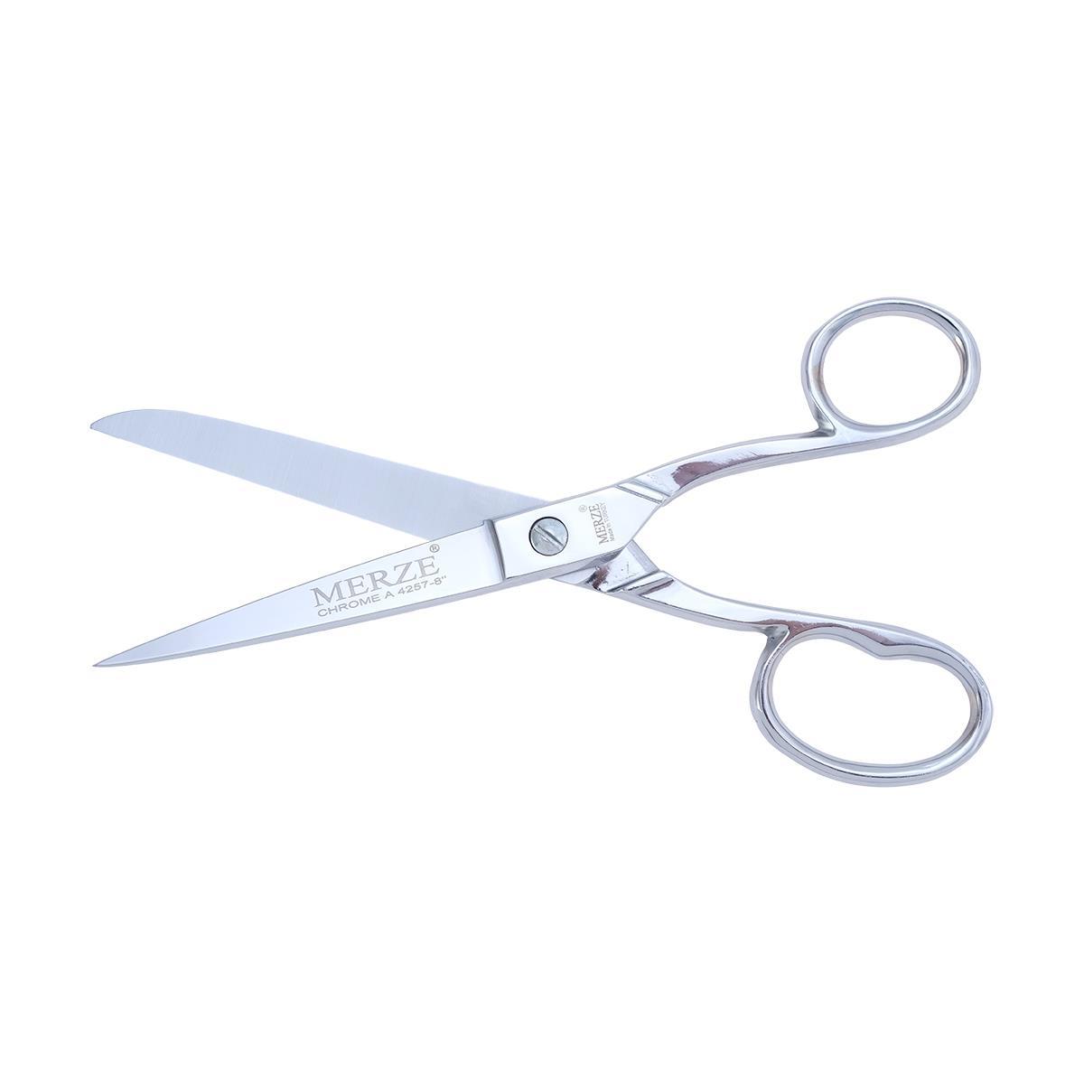 FDM Merze 4257-8 Krom Kaplama Ev Ve Saya Makası Çift Parmak D-165 No:8 (20 cm)