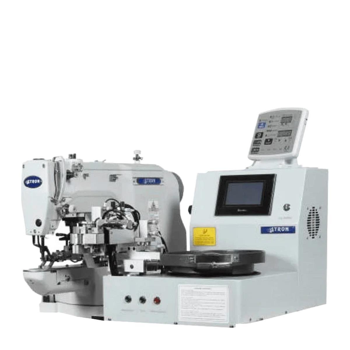 FDM Stron 438-ER Full Otomatik Kovalı Düğme Makinesi, Direct Drive, İplik Kesmeli, Ayak Kaldırmalı, Kafadan Motorlu
