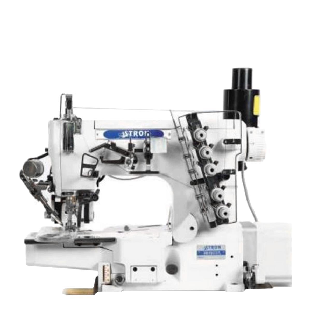 FDM Stron Sf662-01/CB/UT Otomatik Burunlu Merdaneli Etek Reçme Makinesi, Direct Drive, Ayak Kaldırmalı, İplik Kesmeli, Kafadan Motorlu, Tabla ve Tekerlekli Ayak