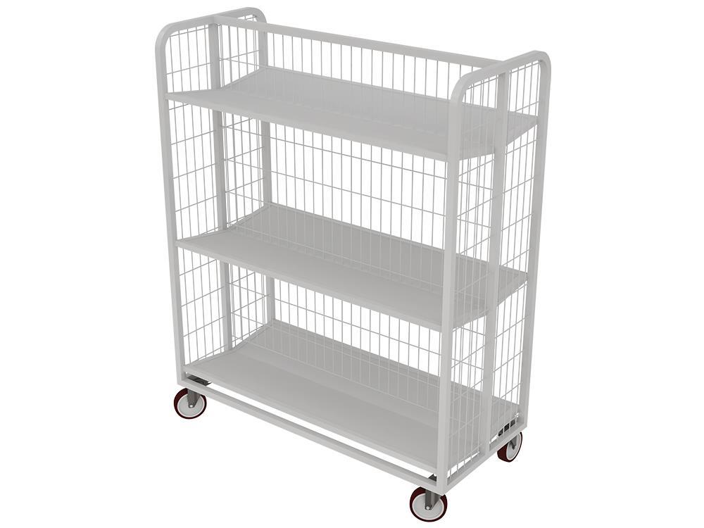 Fdm Tekerlekli Hasır Tel Kaplı Raf (Orta Bölmeli) T76