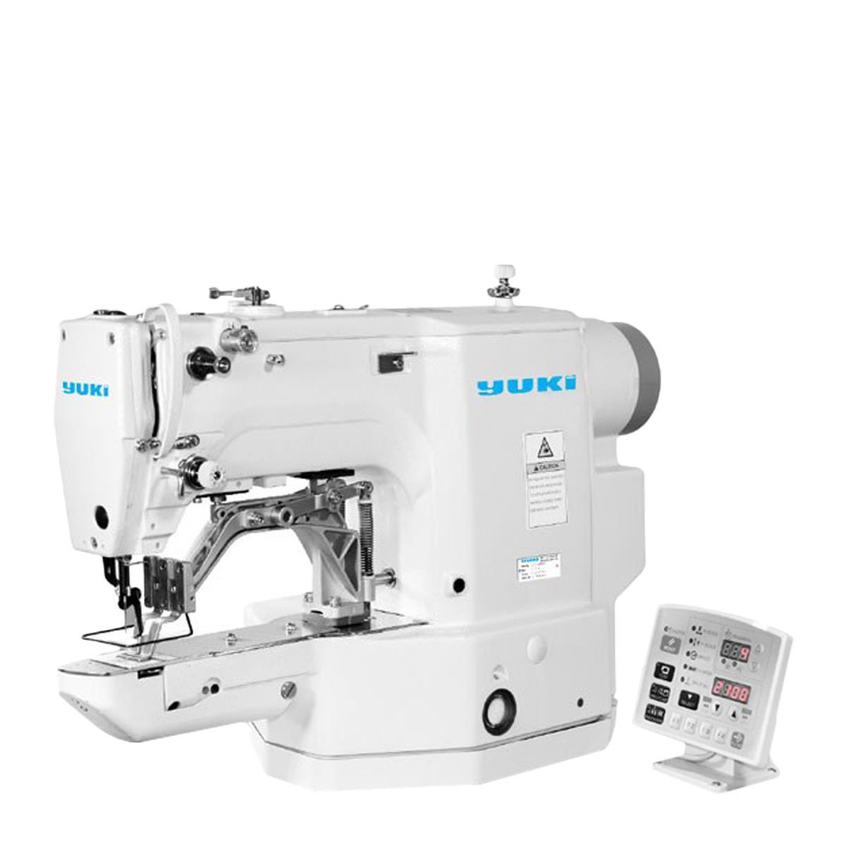 FDM Yuki YK-430D-06XL Lok Ucu Punteriz Dikiş Makinası 30X40mm, Direct Drive, Ayak Kaldırmalı, İplik Kesmeli, Kafadan Motorlu