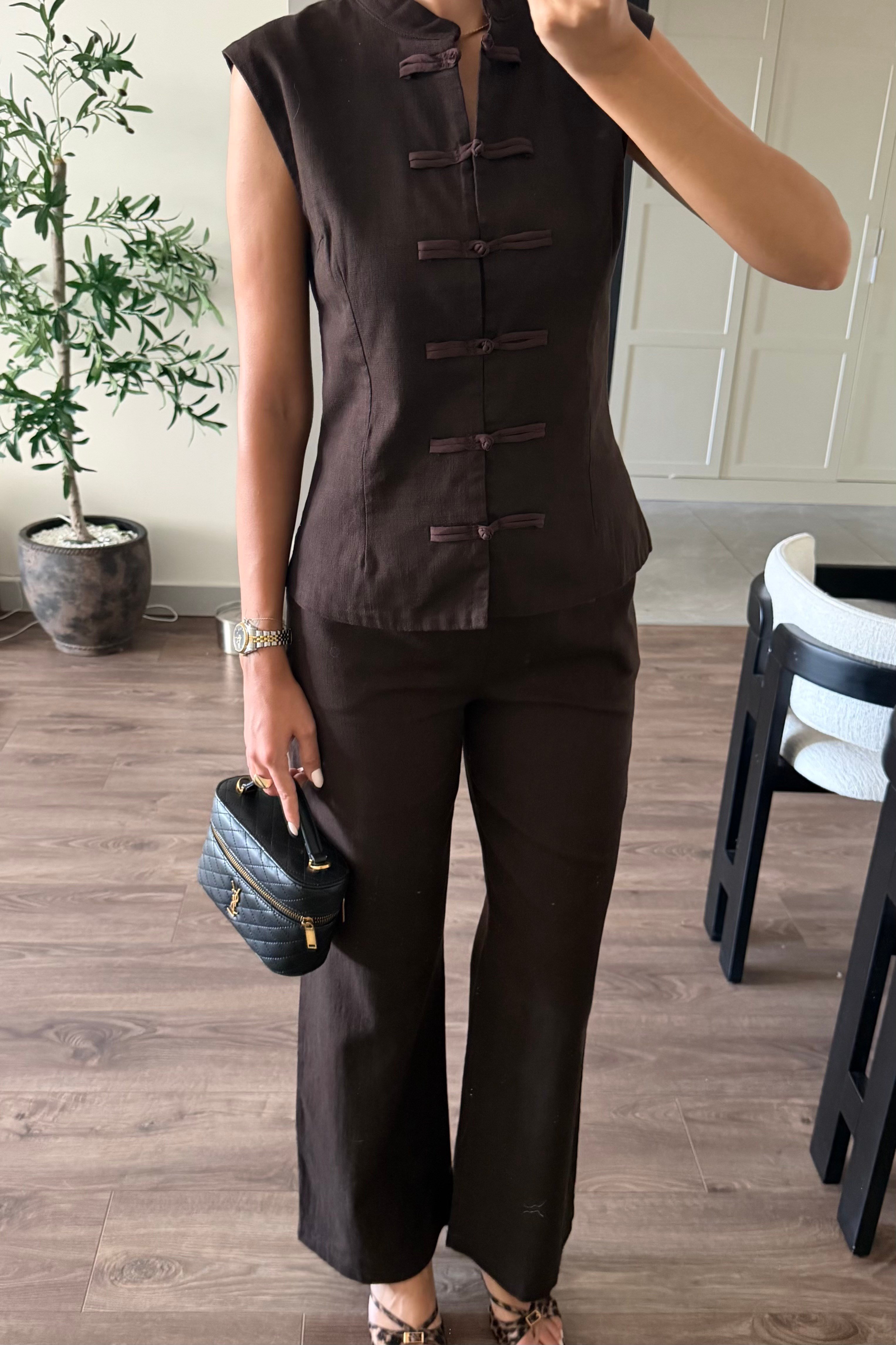 Acı Kahve Napolyon Yelek Takım - Kadın Takım Modelleri - Nazliye Moda | Kadın Giyim Modası