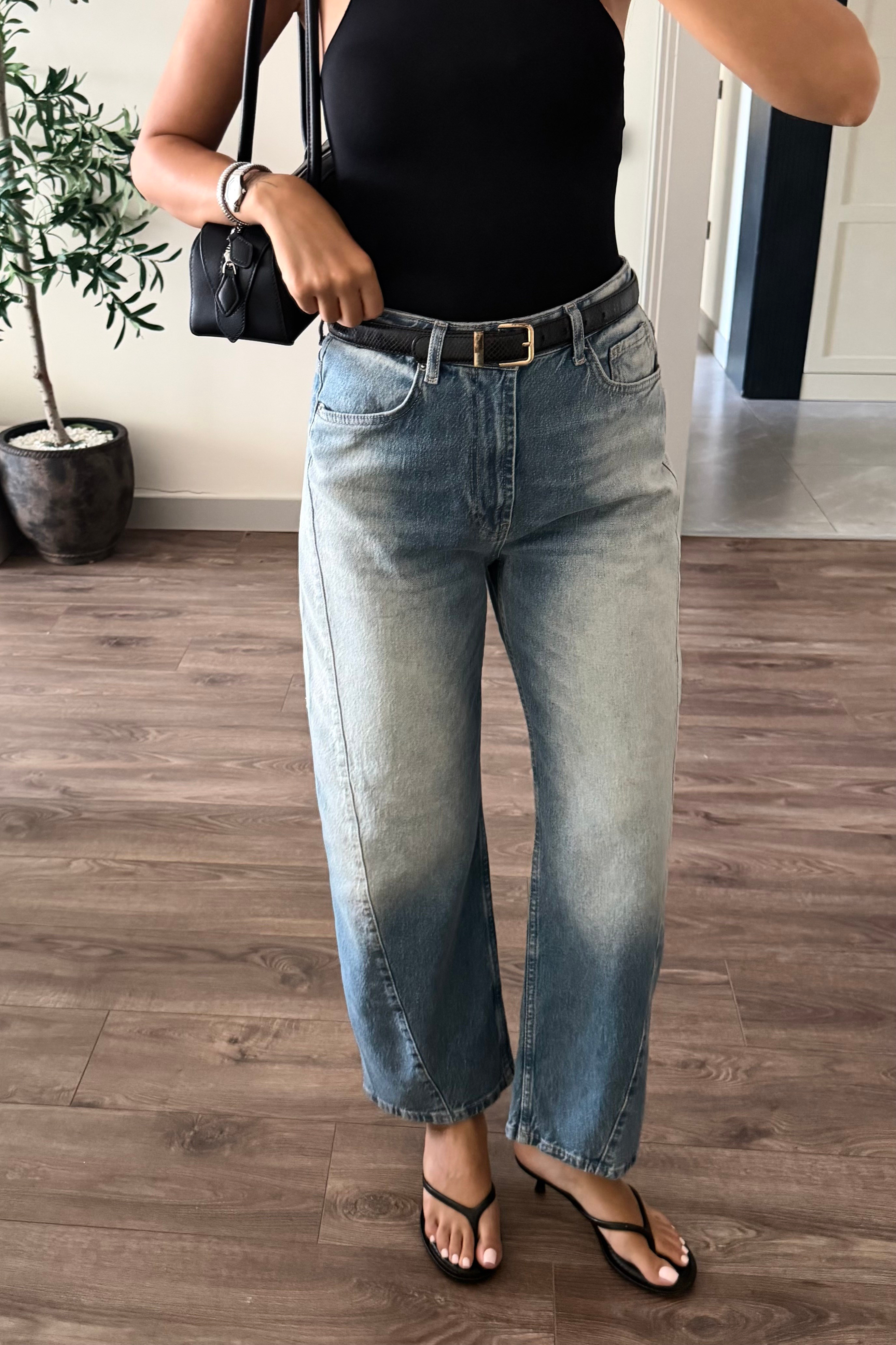 Açık Mavi Barrel Jean - Kadın Jean Modelleri - Nazliye Moda | Kadın Giyim Modası