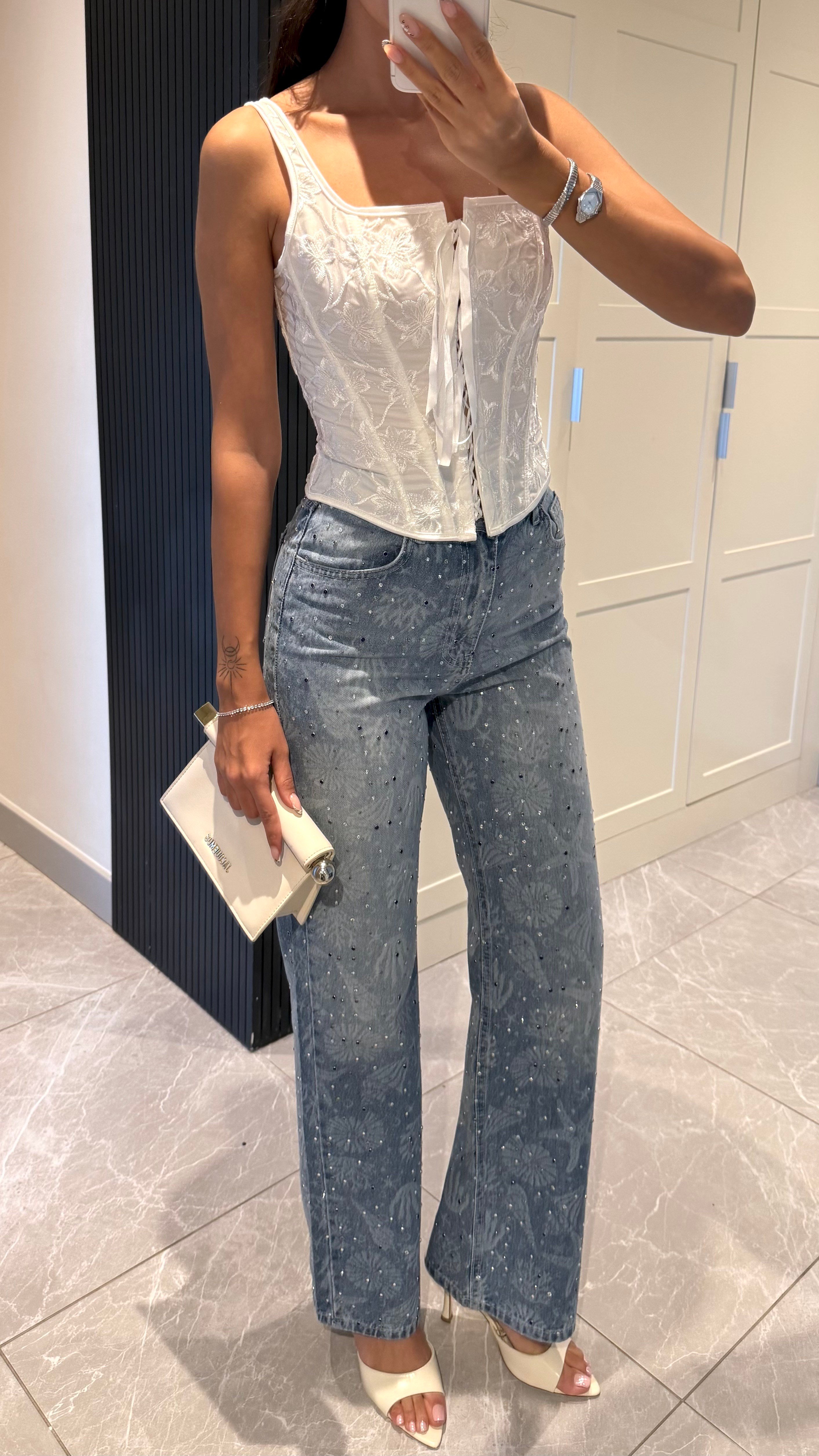 Açık Mavi Drop Taşlı Premium Jean - Kadın Jeans Modelleri - Nazliye Moda | Kadın Giyim Modası