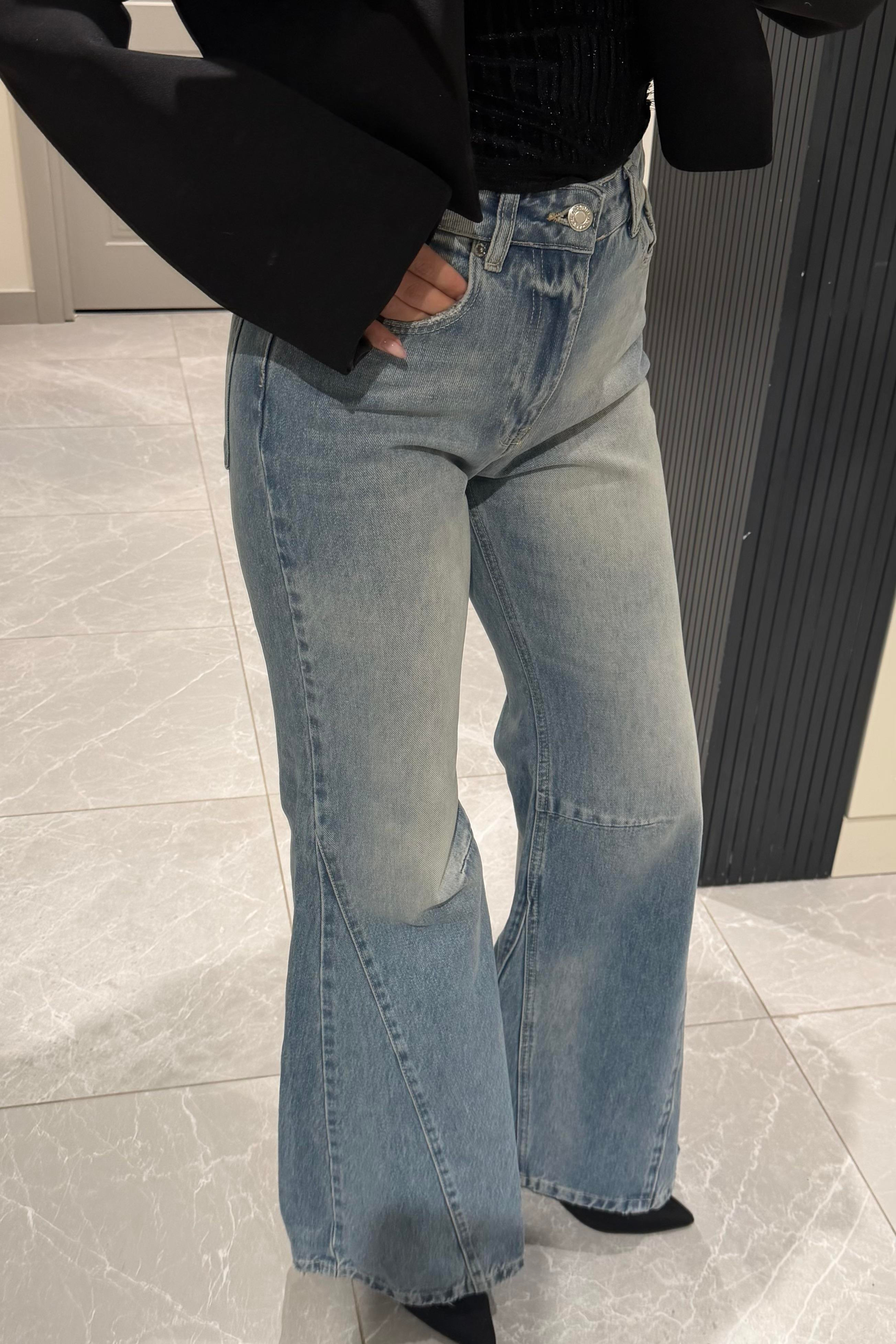 Açık Mavi Premium İspanyol Jean - Kadın Jeans Modelleri - Nazliye Moda | Kadın Giyim Modası