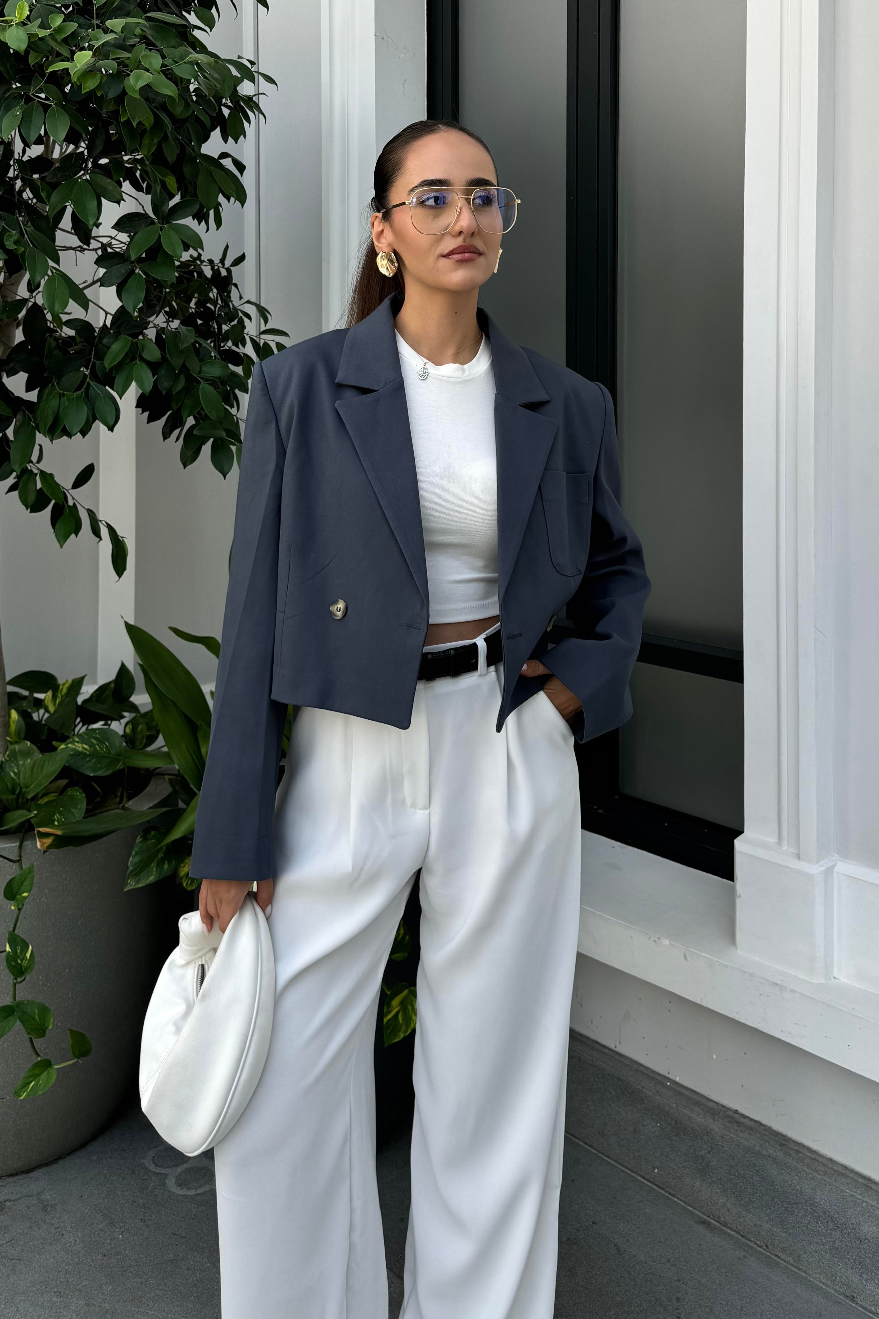 Antrasit Vatkalı Premium Blazer Ceket - Kadın Blazer Ceket Modelleri - Nazliye Moda | Kadın Giyim Modası