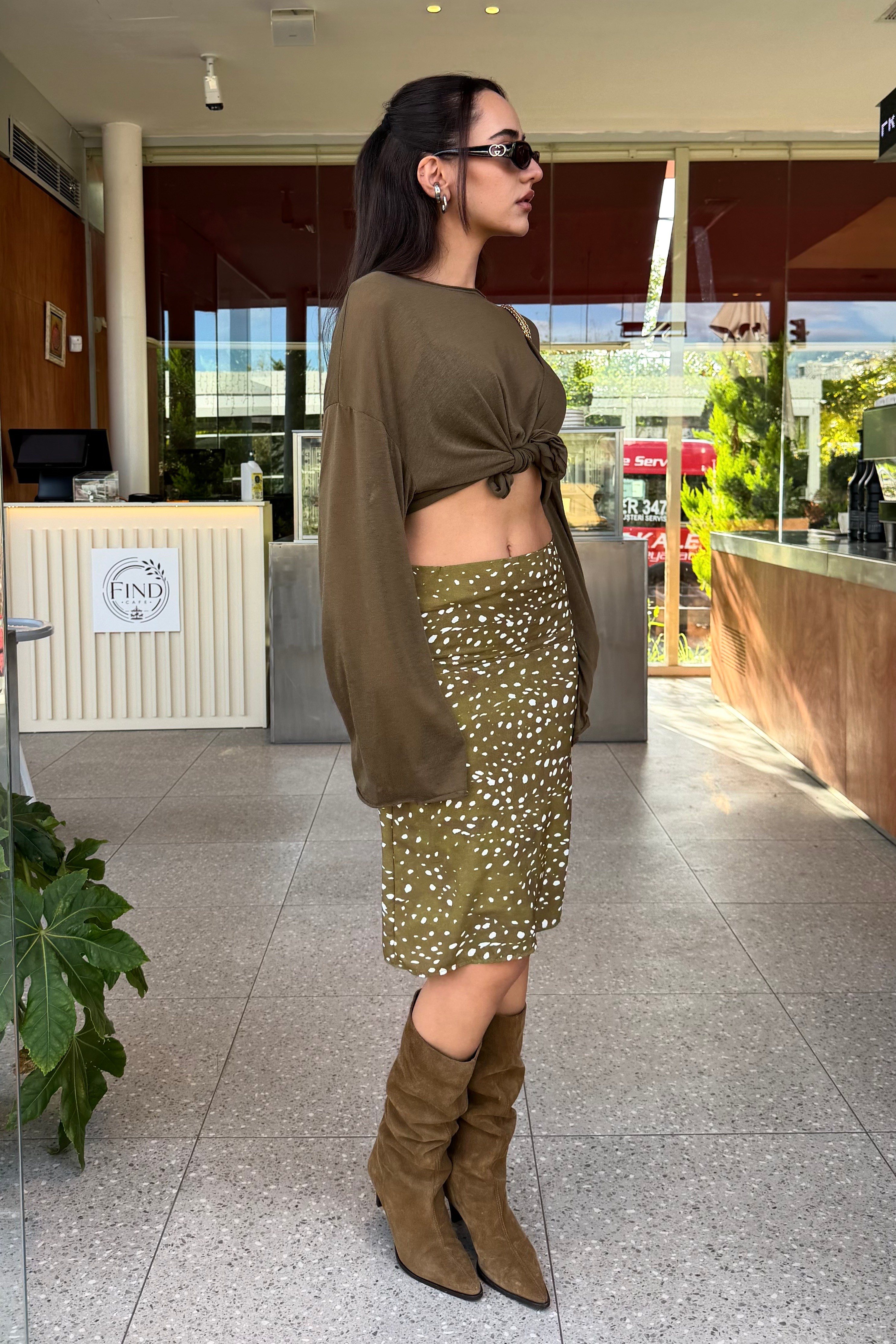 Bambi Desen Midi Etek - Kadın Etek Modelleri - Nazliye Moda | Kadın Giyim Modası