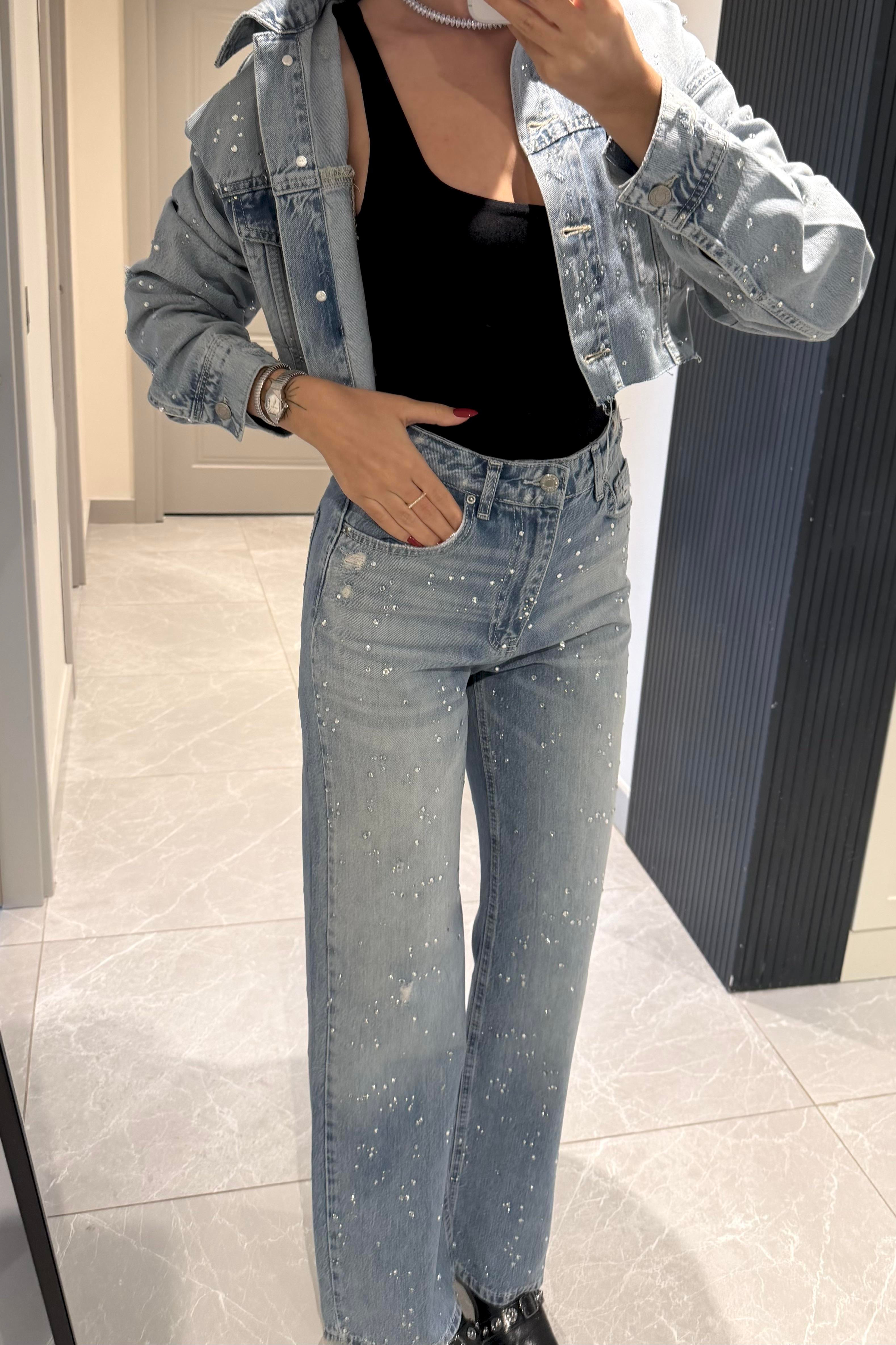 Çift Yön Taş Baskılı Premium Ceket - Kadın Jackets Modelleri - Nazliye Moda | Kadın Giyim Modası