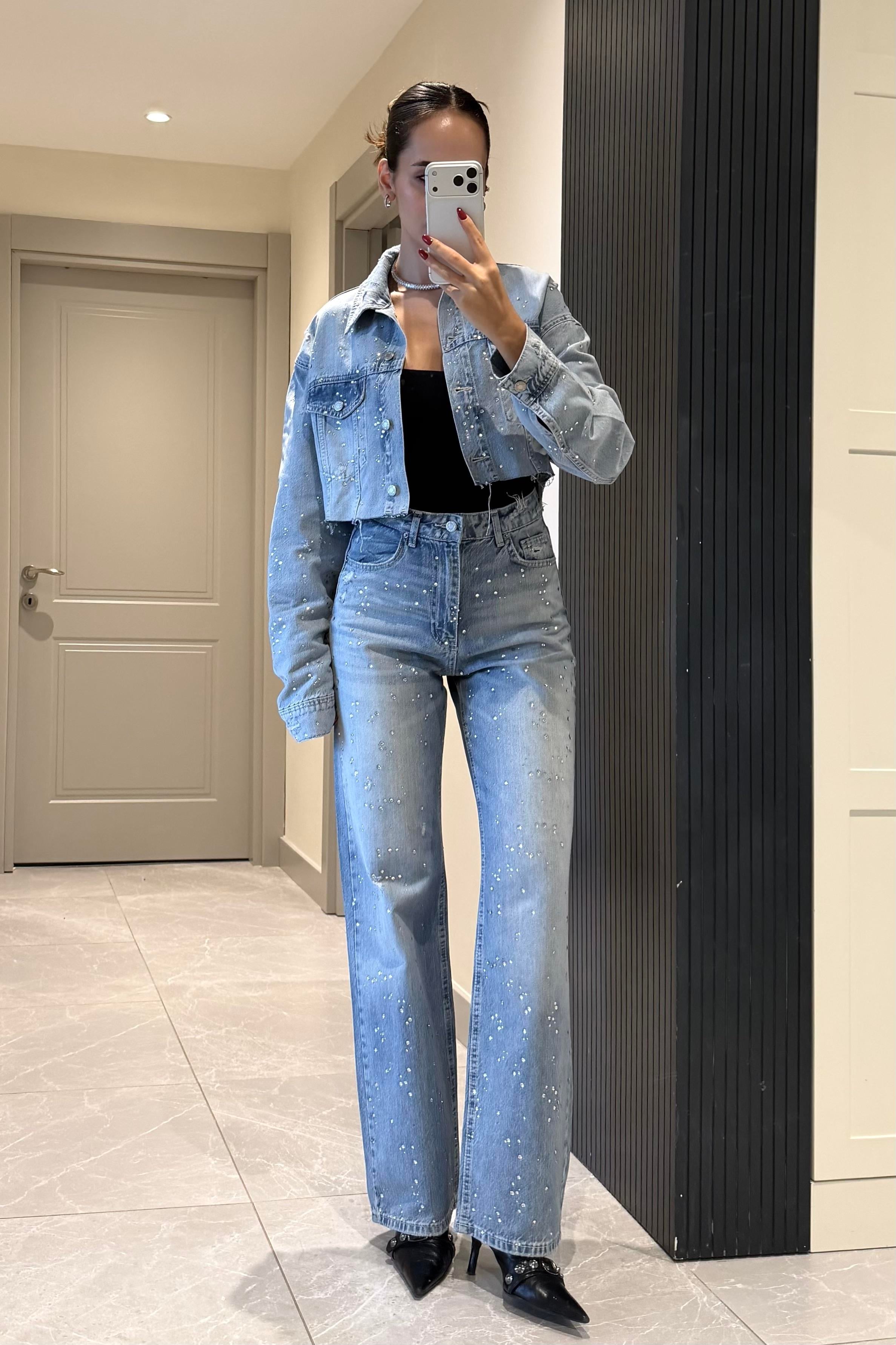 Dağınık Taş Baskılı Premium Takım - Kadın Takım Modelleri - Nazliye Moda | Kadın Giyim Modası