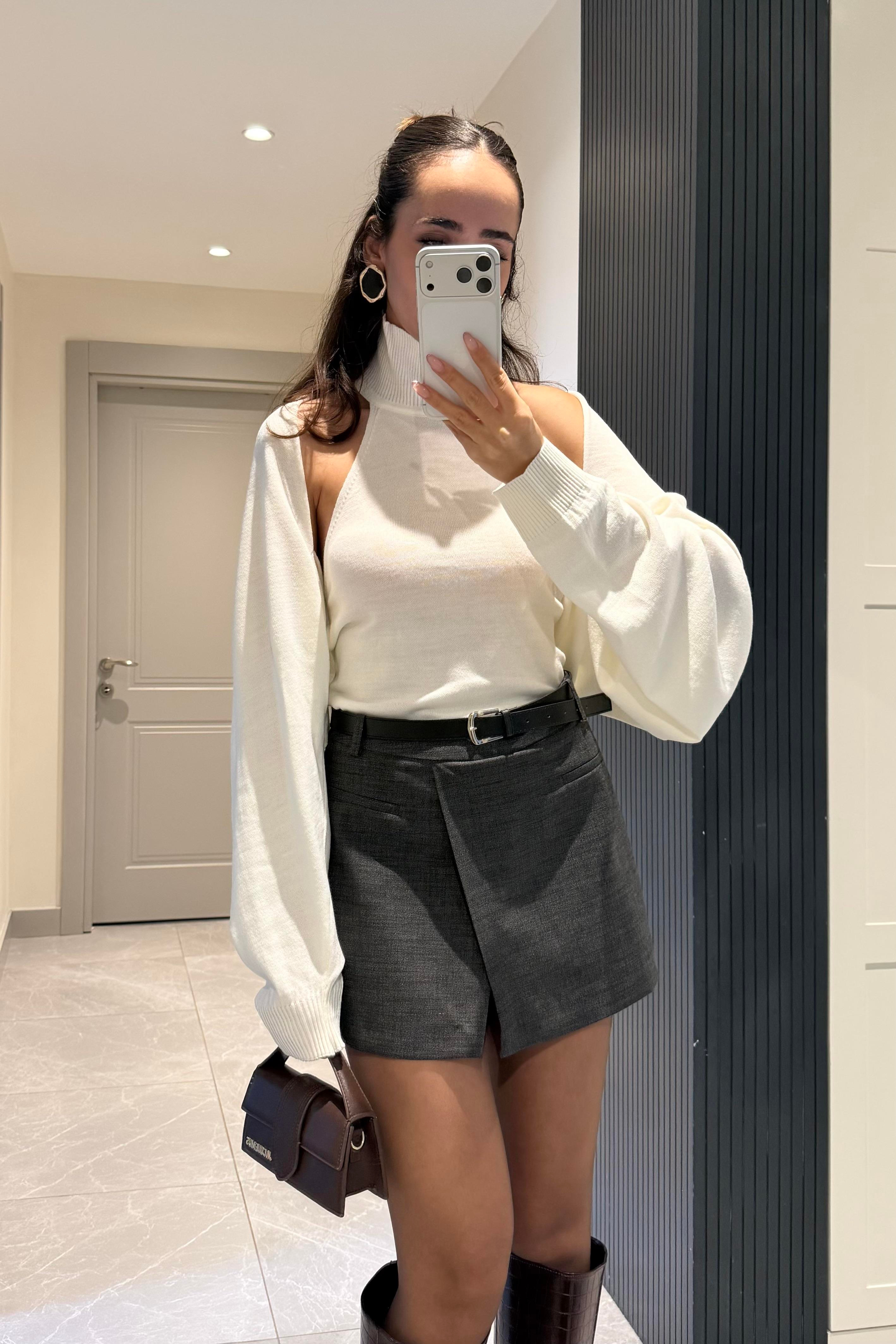 Ekru Bolero Triko Takım - Kadın Takım Modelleri - Nazliye Moda | Kadın Giyim Modası