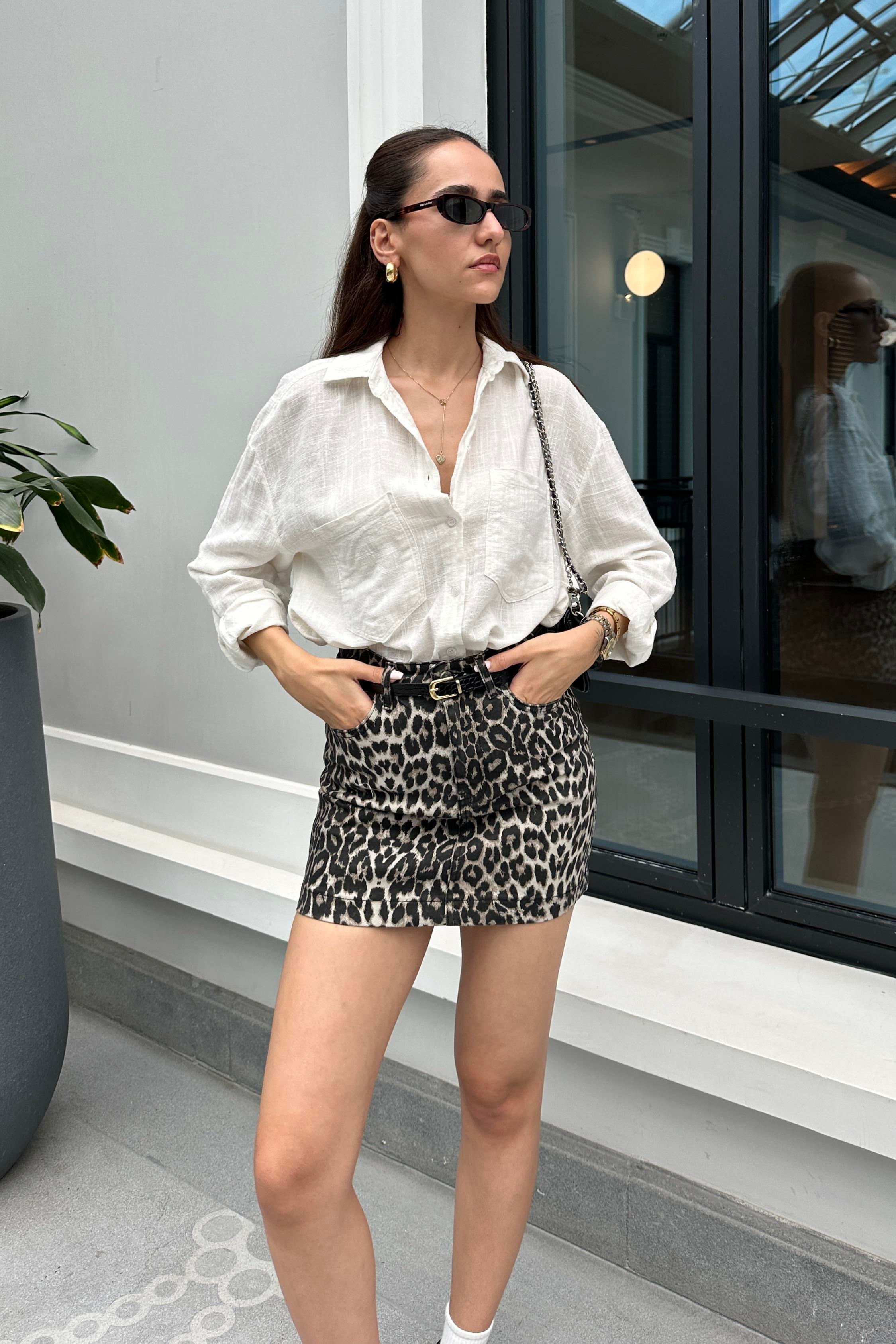 Ekru Keten Gömlek - Kadın Shirts Modelleri - Nazliye Moda - Kadın Giyim Modası