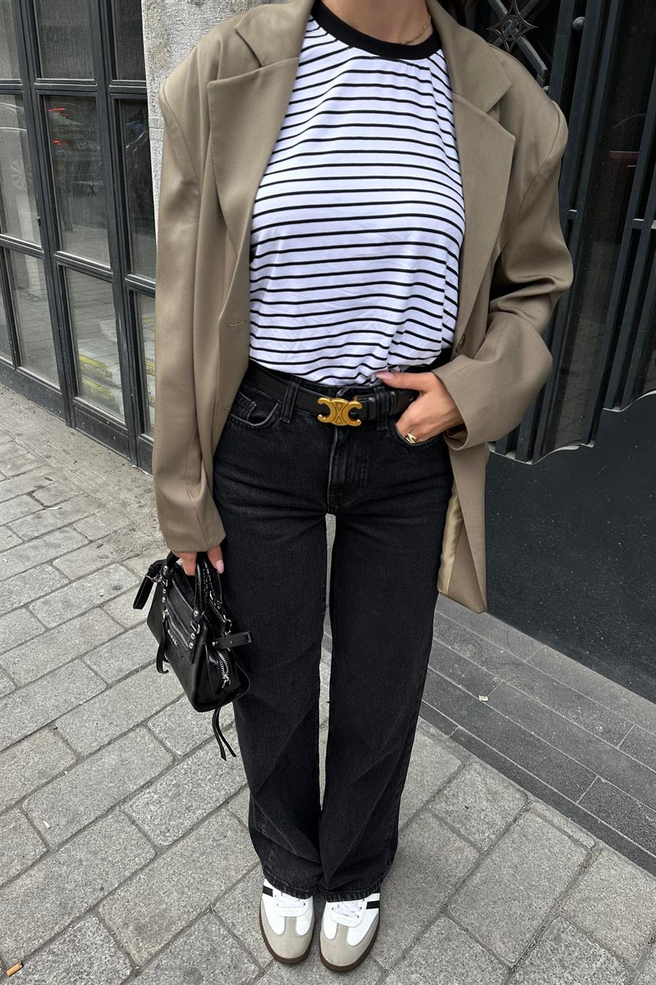 Füme Boru Paça Jean - Kadın Bottom Wear Modelleri - Nazliye Moda - Kadın Giyim Modası