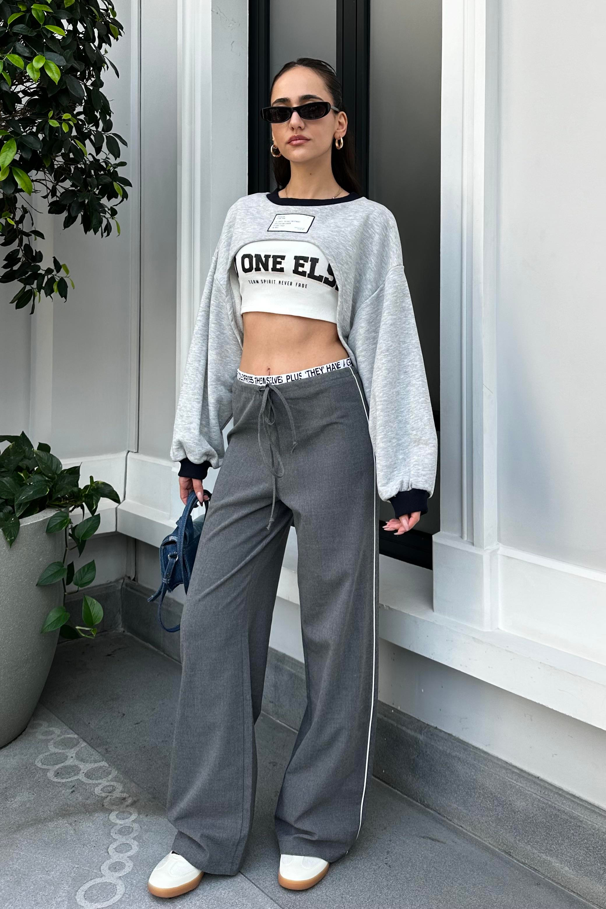 Fume Boxer Detail Trousers - Kadın Bottom Wear Modelleri - Nazliye Moda - Kadın Giyim Modası