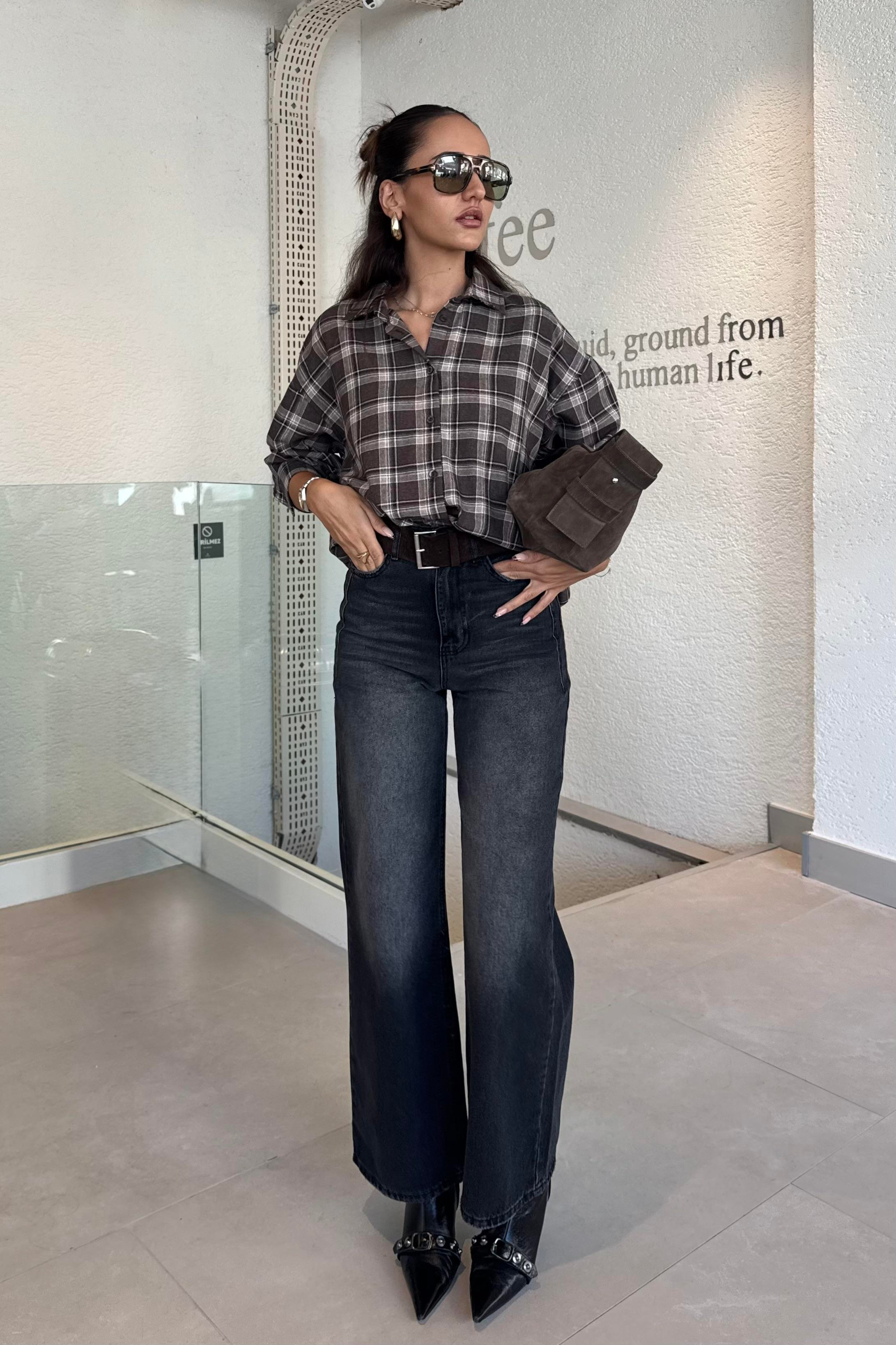 Füme Premium Staright Jean - Kadın Jean Modelleri - Nazliye Moda | Kadın Giyim Modası
