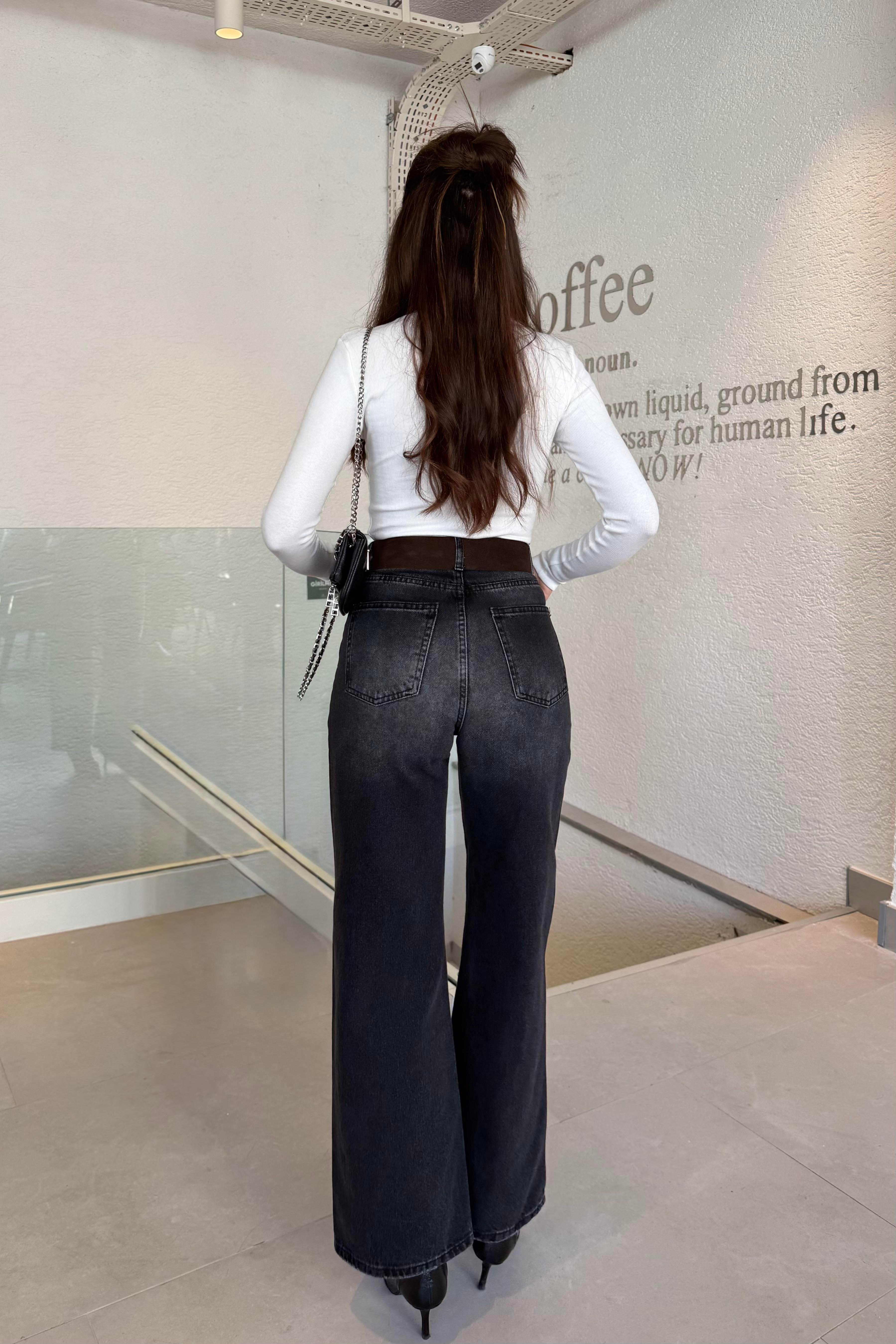 Füme Premium Staright Jean - Kadın Jean Modelleri - Nazliye Moda | Kadın Giyim Modası