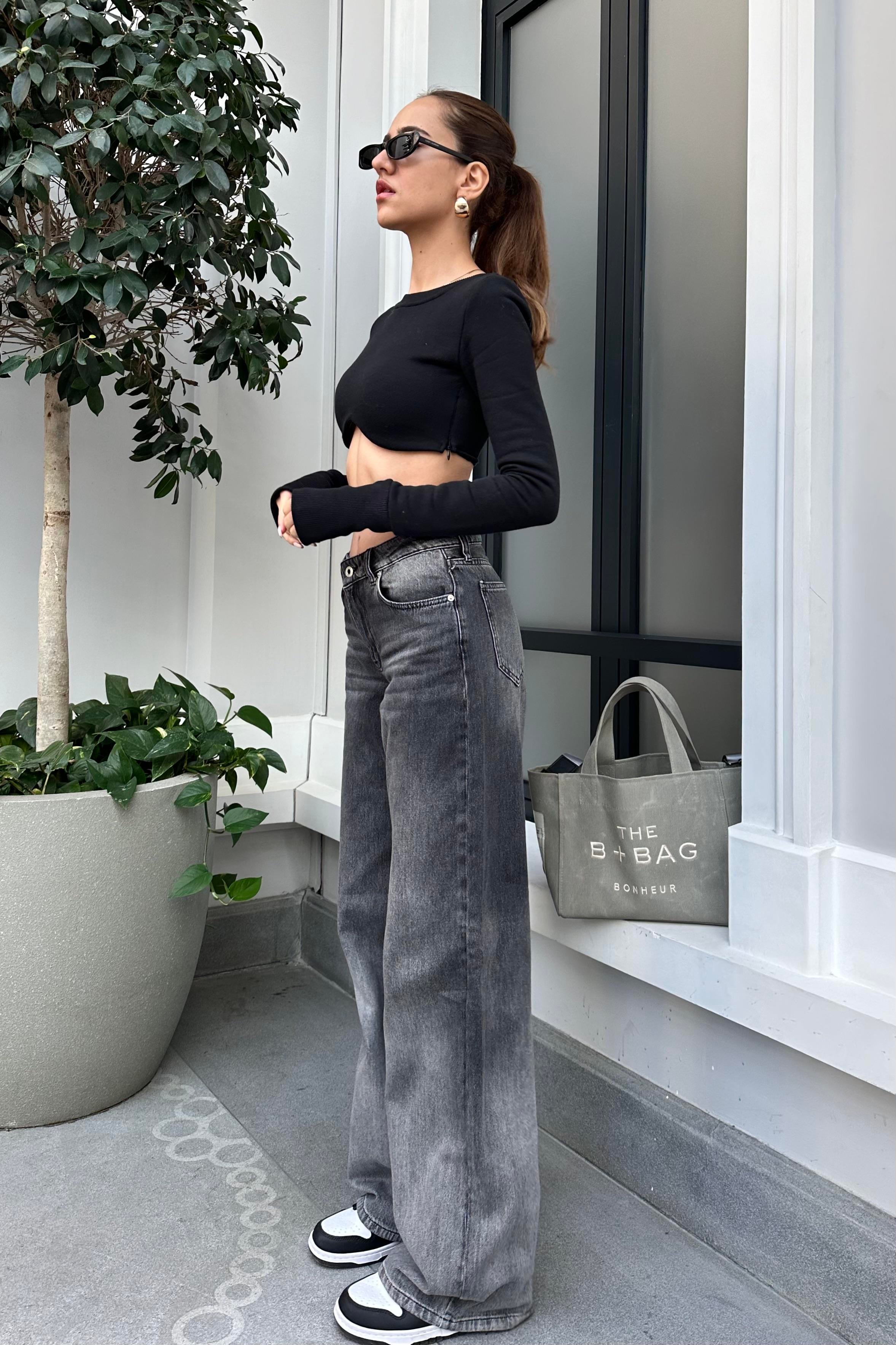 Füme Yıkama Detay Premium Jean - Kadın Jean Modelleri - Nazliye Moda - Kadın Giyim Modası