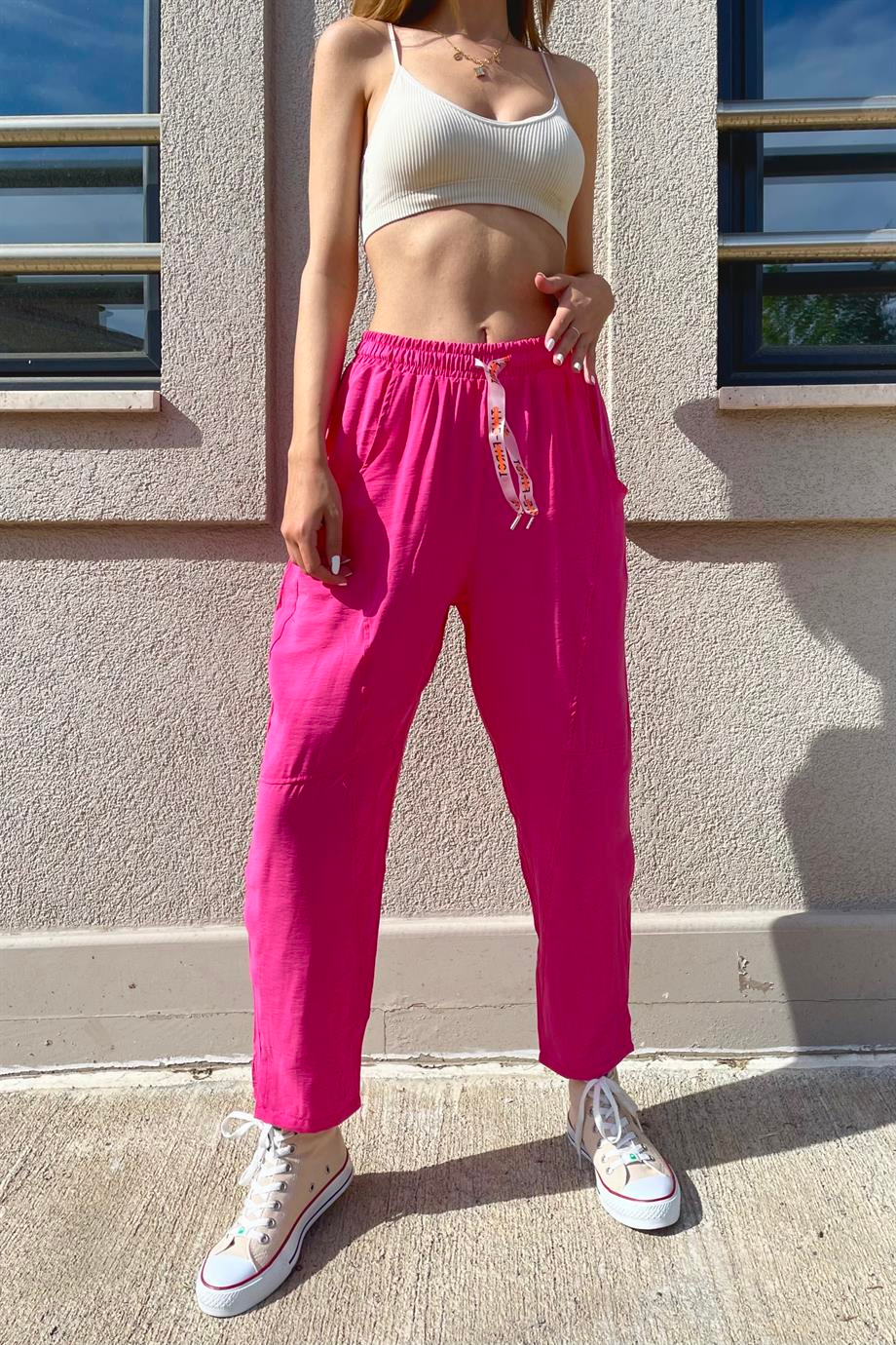 Fuşya Balon Pantolon - Kadın Pantolon Modelleri - Nazliye Moda | Kadın Giyim Modası