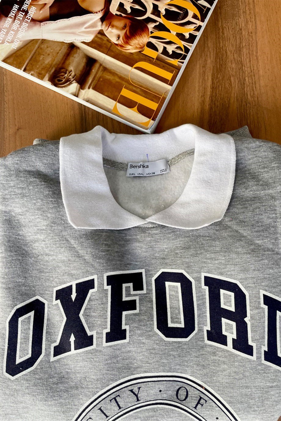 Gri Oxford Sweatshirt - Kadın Sweatshirt Modelleri - Nazliye Moda | Kadın Giyim Modası