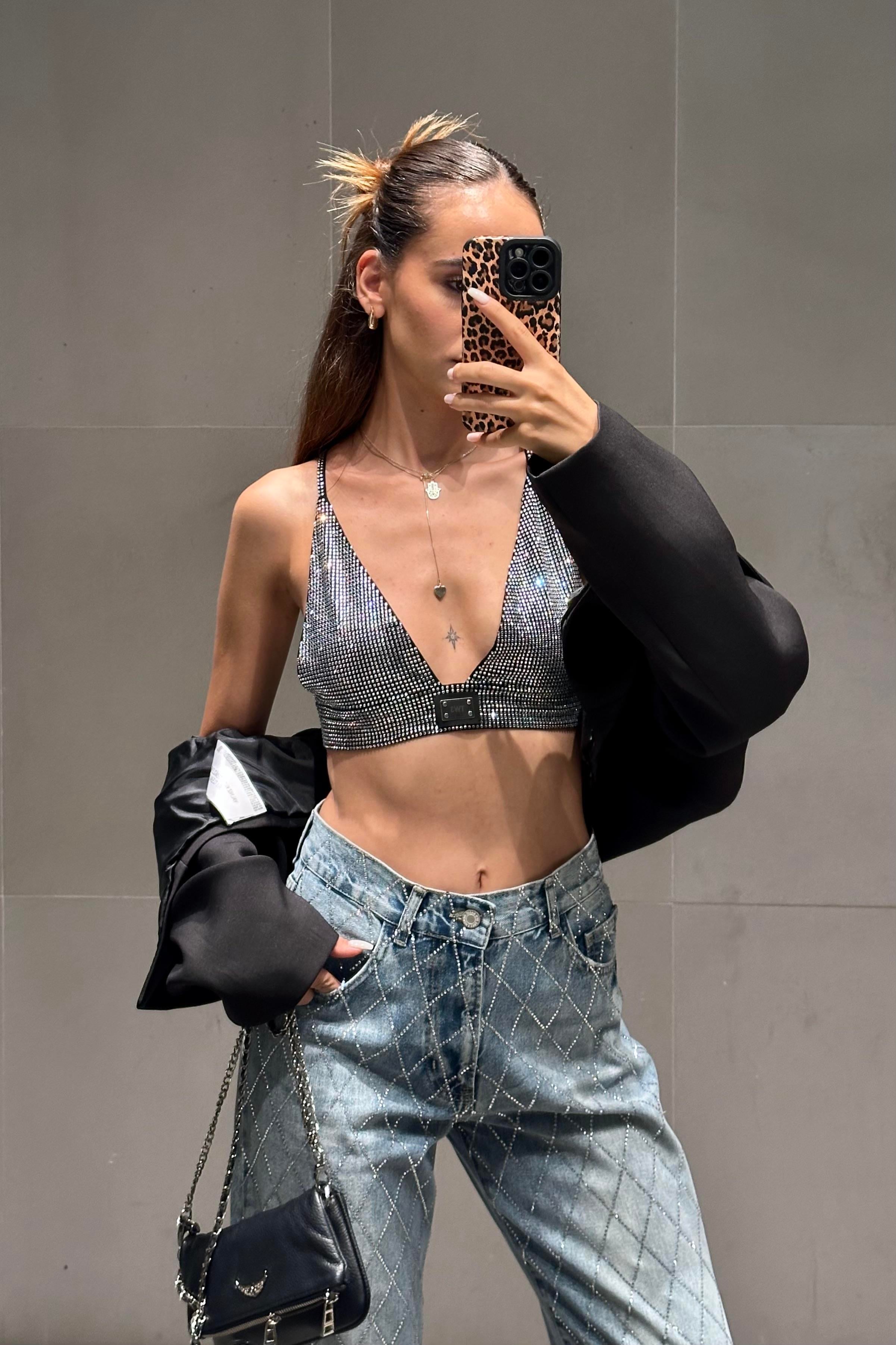 Gümüş Gri Taşlı Bralet - Kadın Büstiyer Modelleri - Nazliye Moda | Kadın Giyim Modası