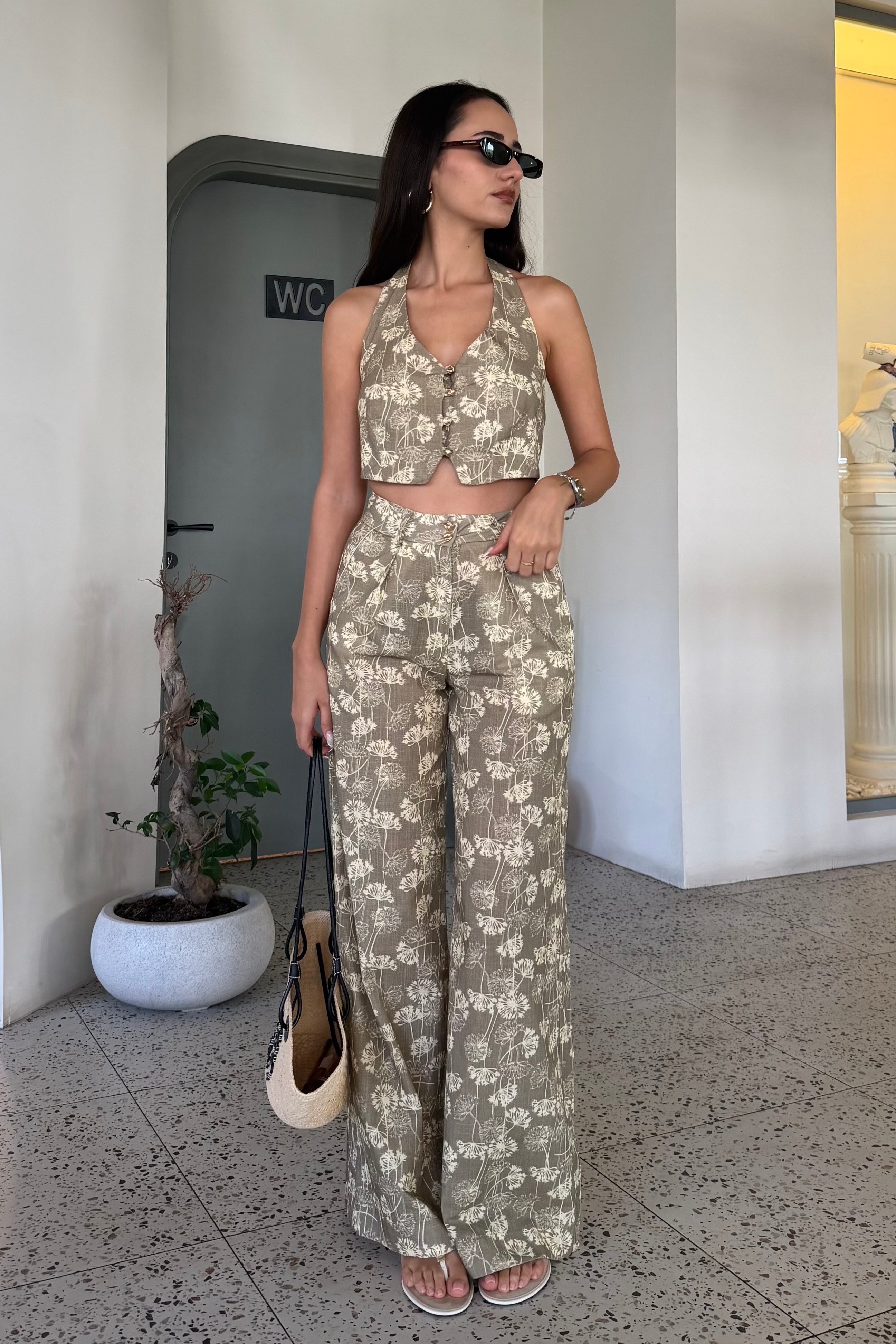 Haki Desenli İkili Takım - Kadın Takım Modelleri - Nazliye Moda | Kadın Giyim Modası