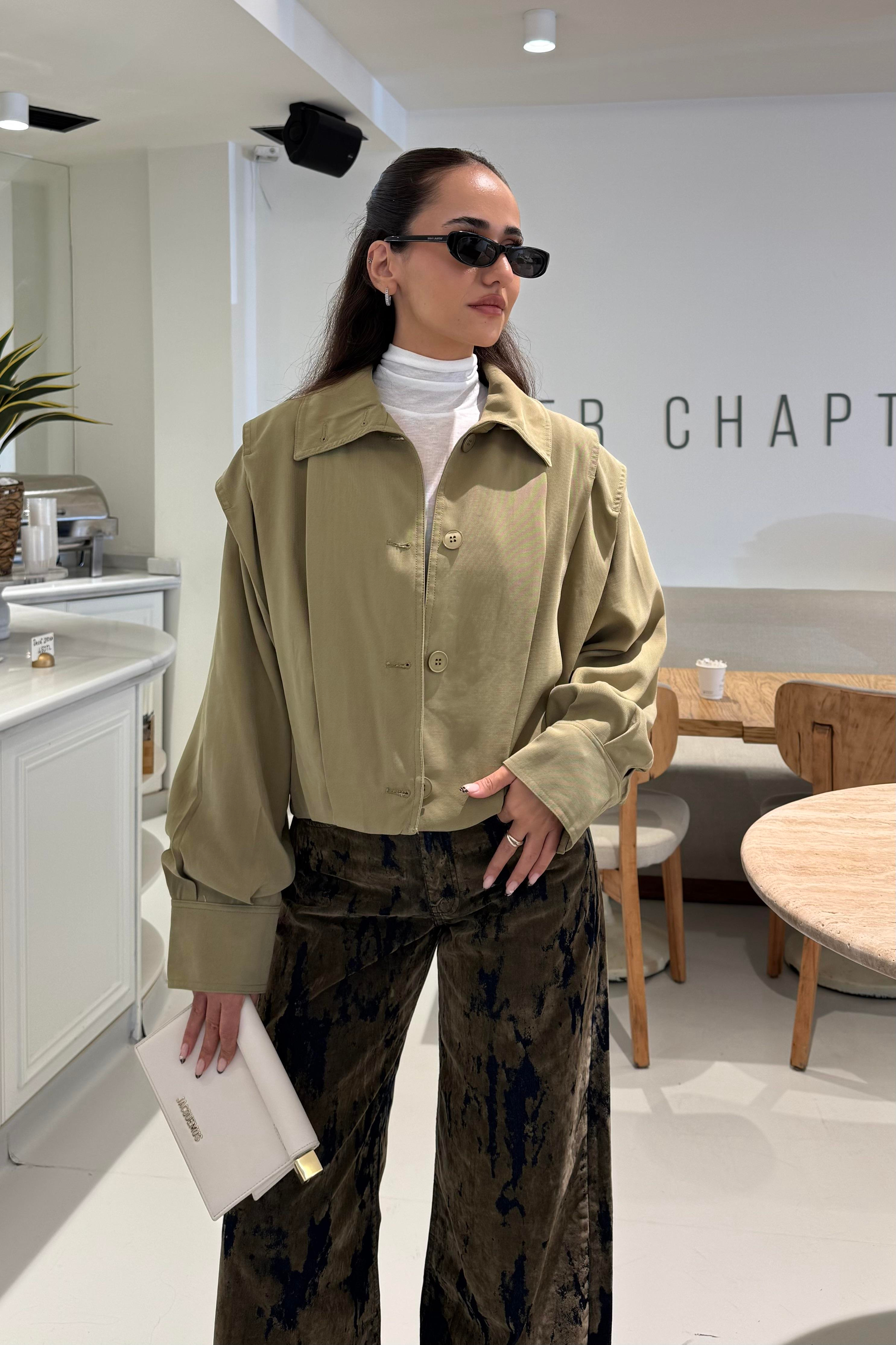 Haki Premium Oversize Ceket - Kadın Jackets Modelleri - Nazliye Moda | Kadın Giyim Modası
