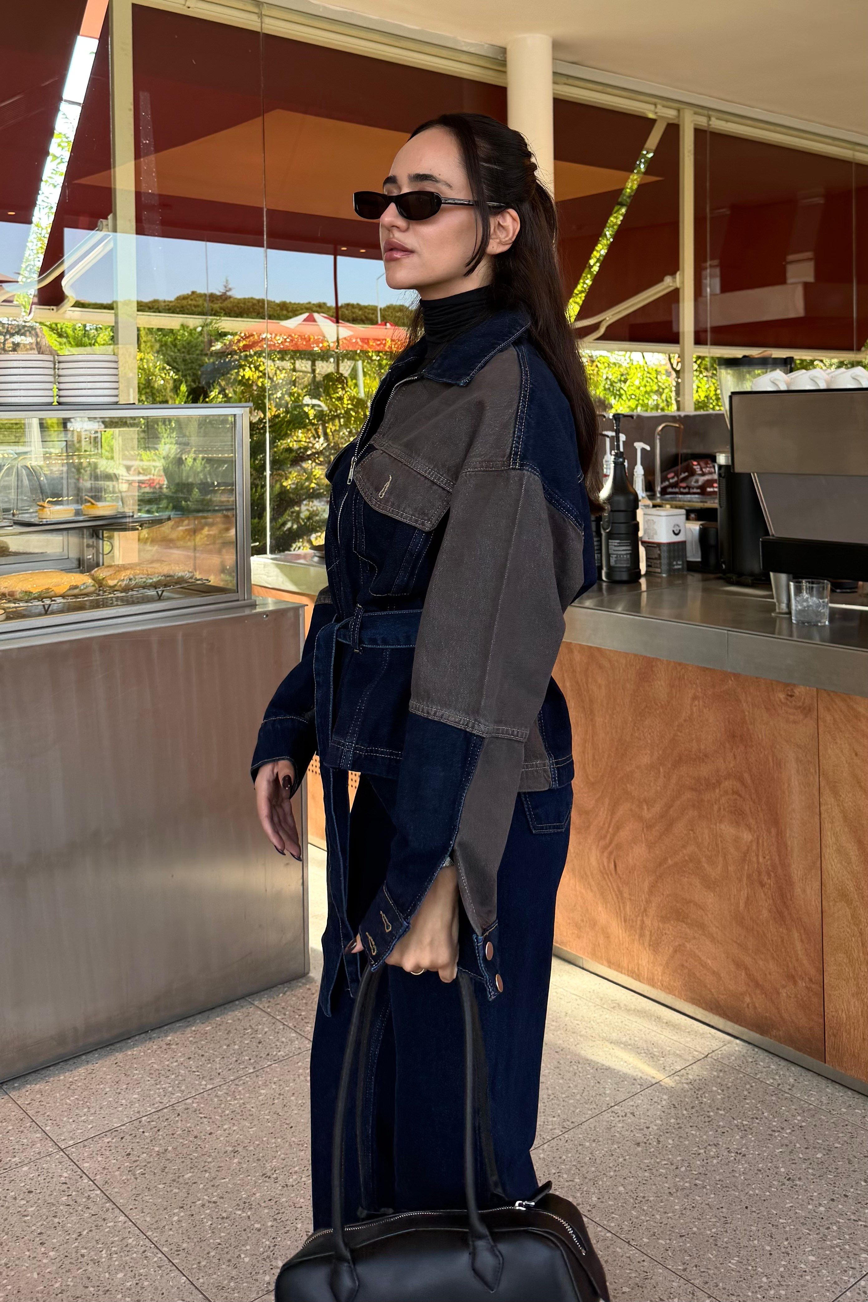 İndigo Kemer Detaylı Denim Takım - Kadın Takım Modelleri - Nazliye Moda | Kadın Giyim Modası