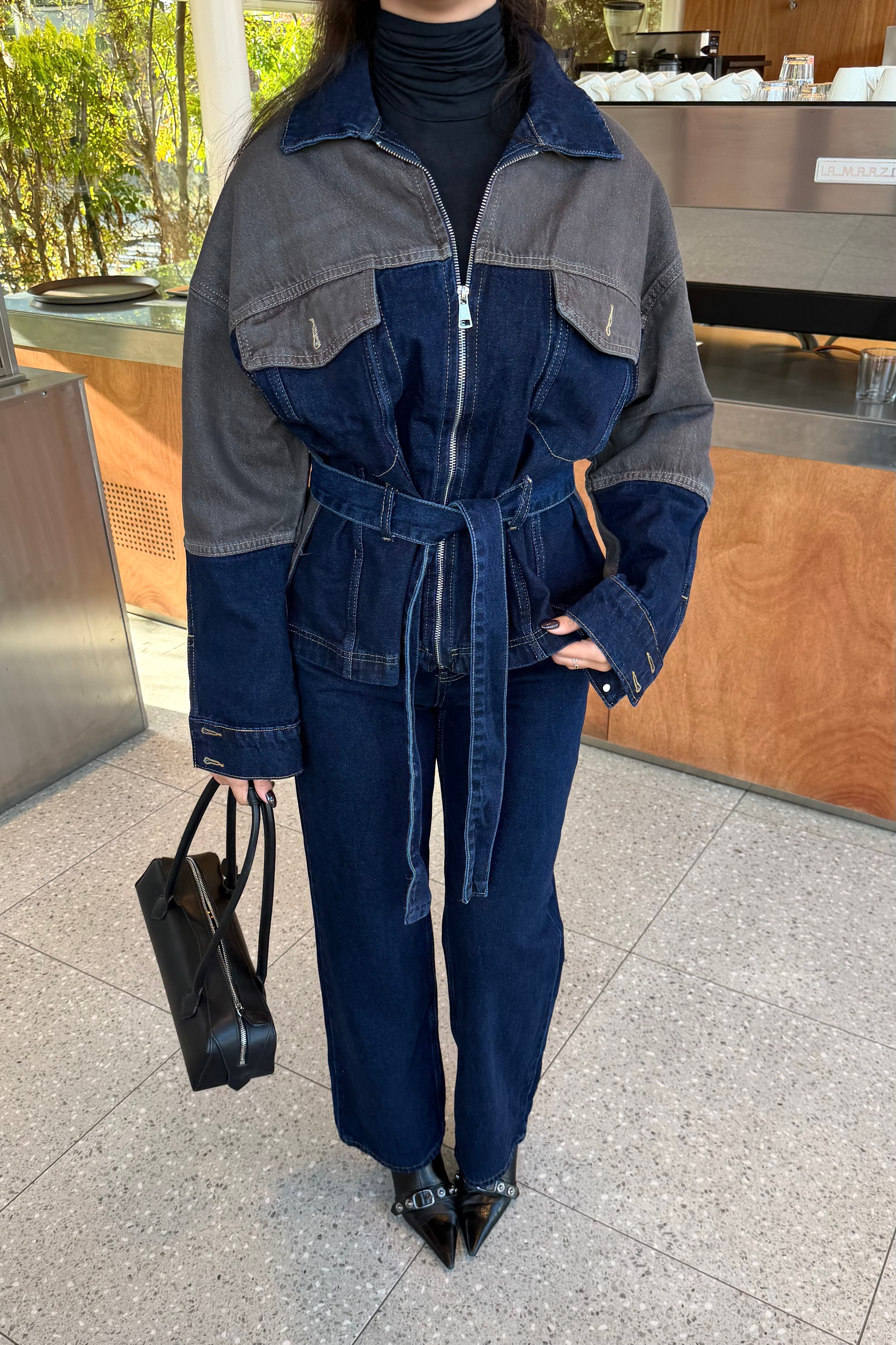 İndigo Kemer Detaylı Denim Takım - Kadın Takım Modelleri - Nazliye Moda | Kadın Giyim Modası