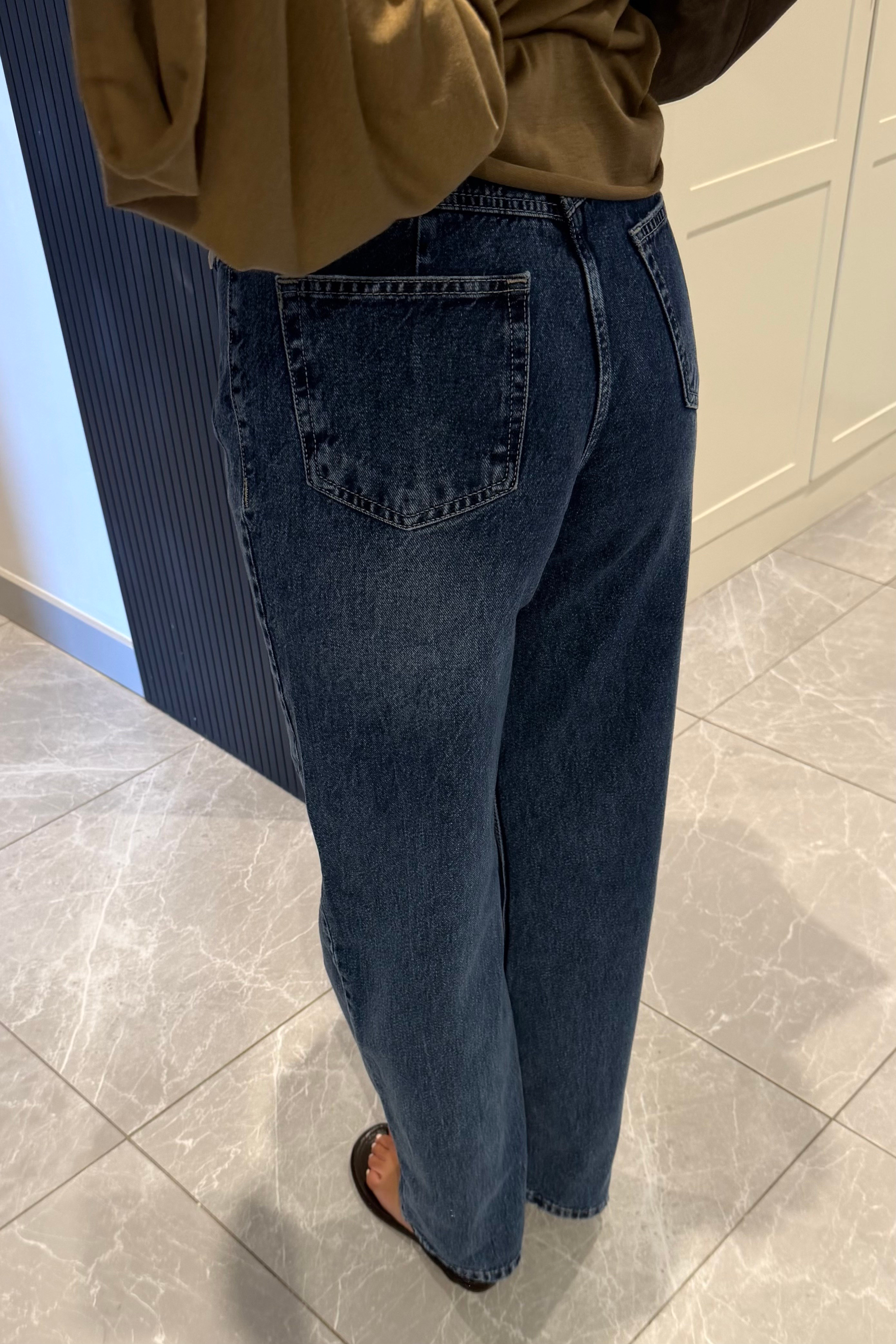 İndigo Mavi Napolyon Tasarım Jean - Kadın Jean Modelleri - Nazliye Moda | Kadın Giyim Modası