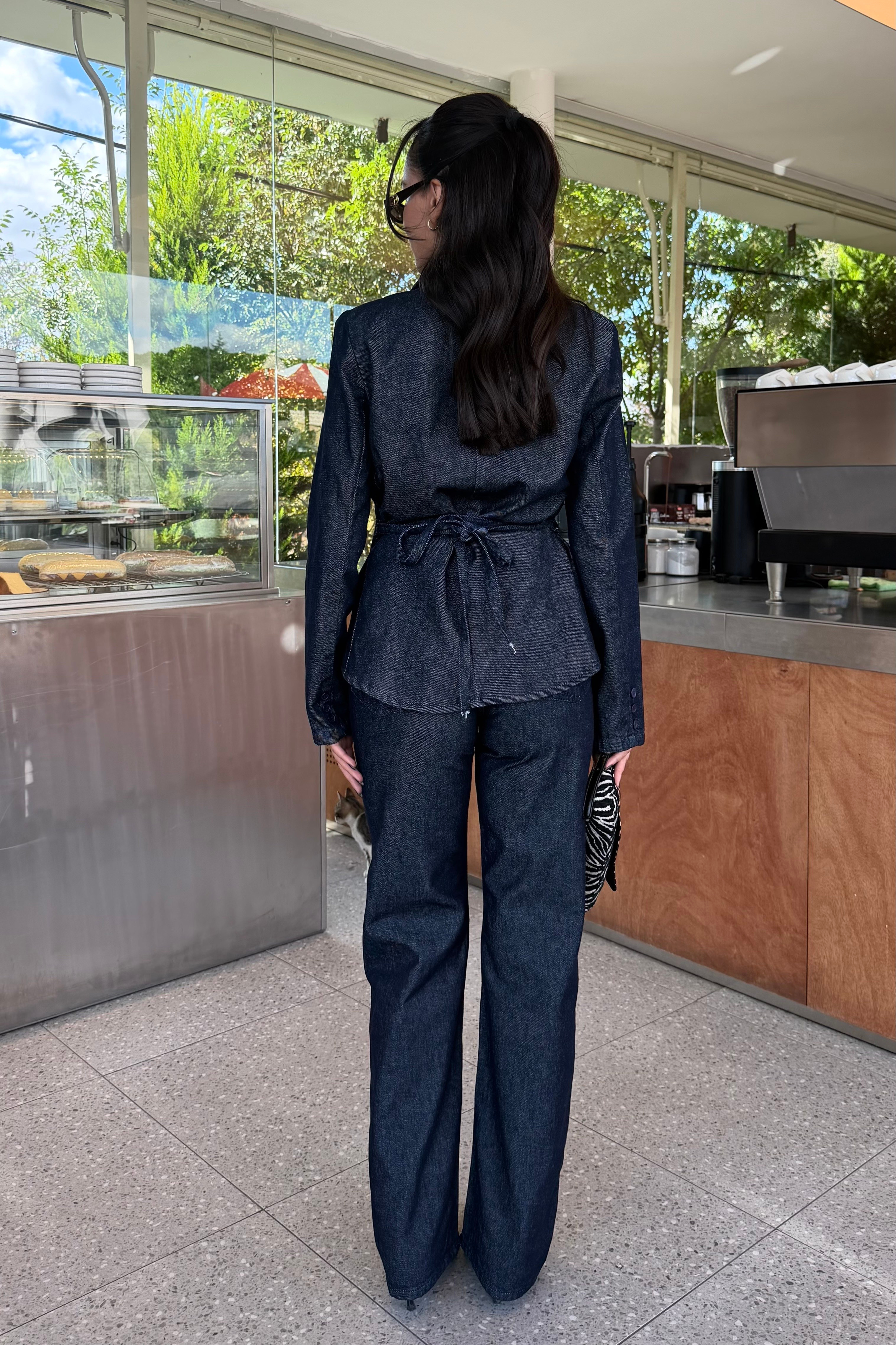 İndigo Mavi Vatkalı Denim Takım - Kadın Takım Modelleri - Nazliye Moda | Kadın Giyim Modası