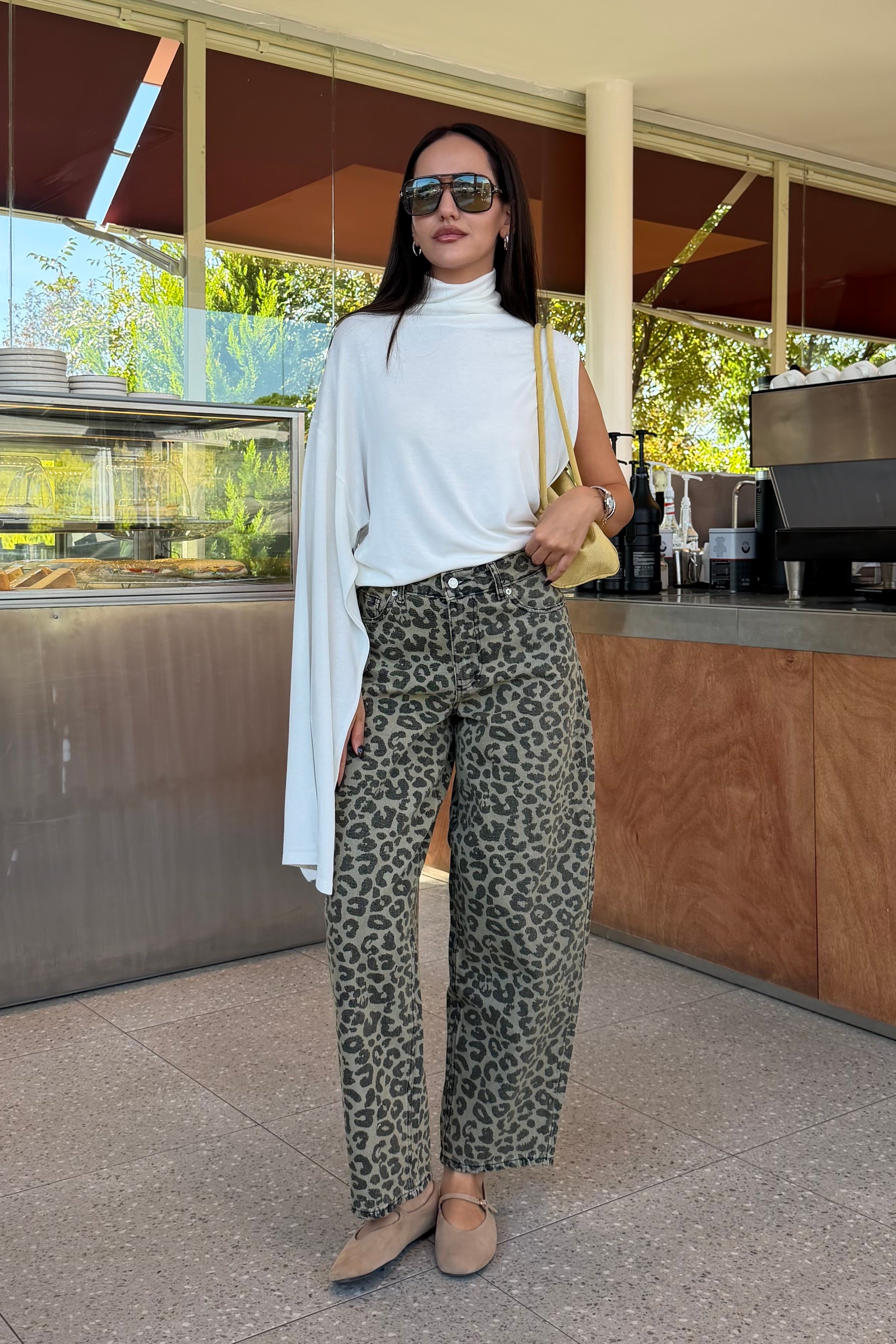 Kahve Barrel Leopar Jean - Kadın Pantolon Modelleri - Nazliye Moda | Kadın Giyim Modası