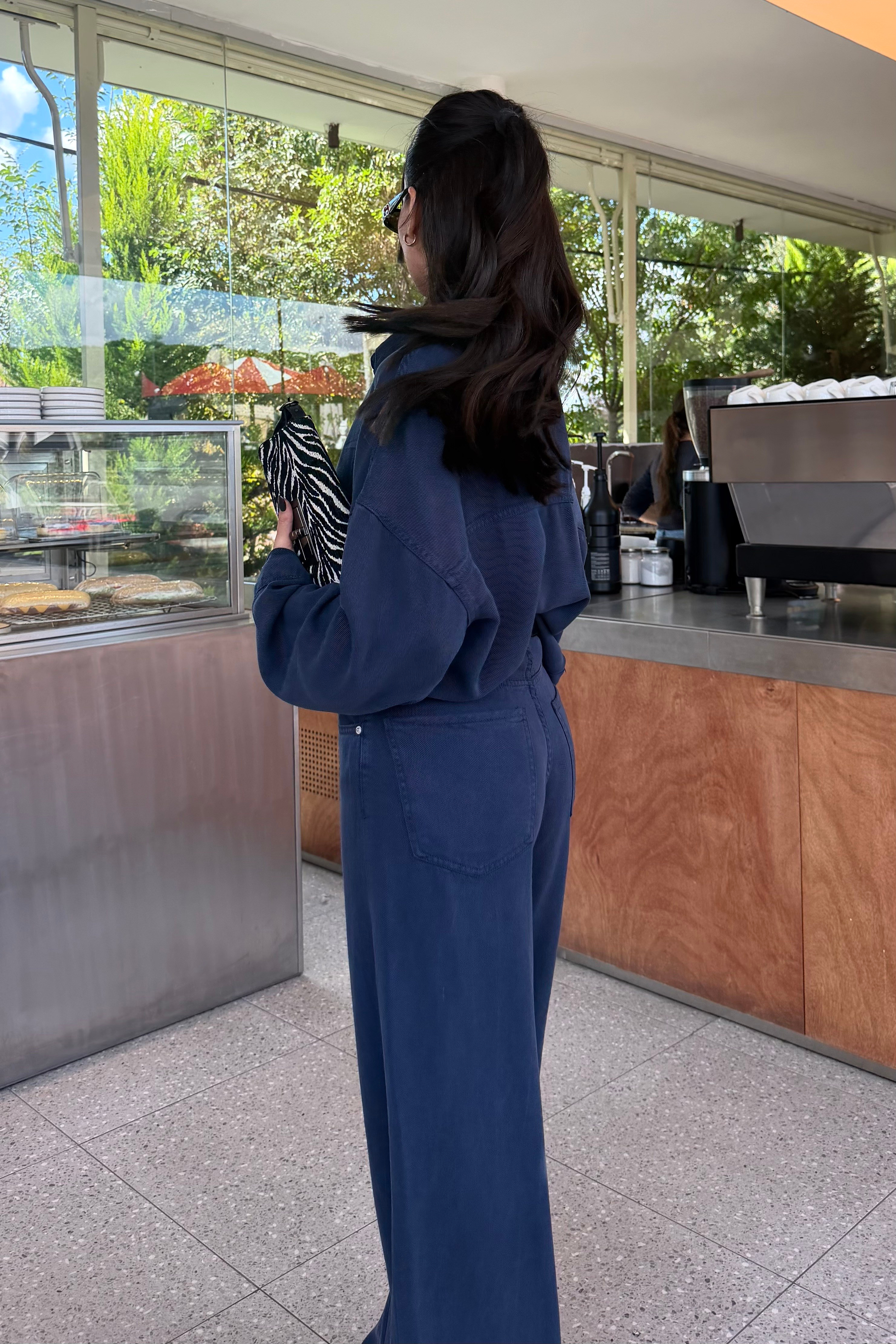 Lacivert Gömlek Pantolon Tencel Takım - Kadın Takım Modelleri - Nazliye Moda | Kadın Giyim Modası
