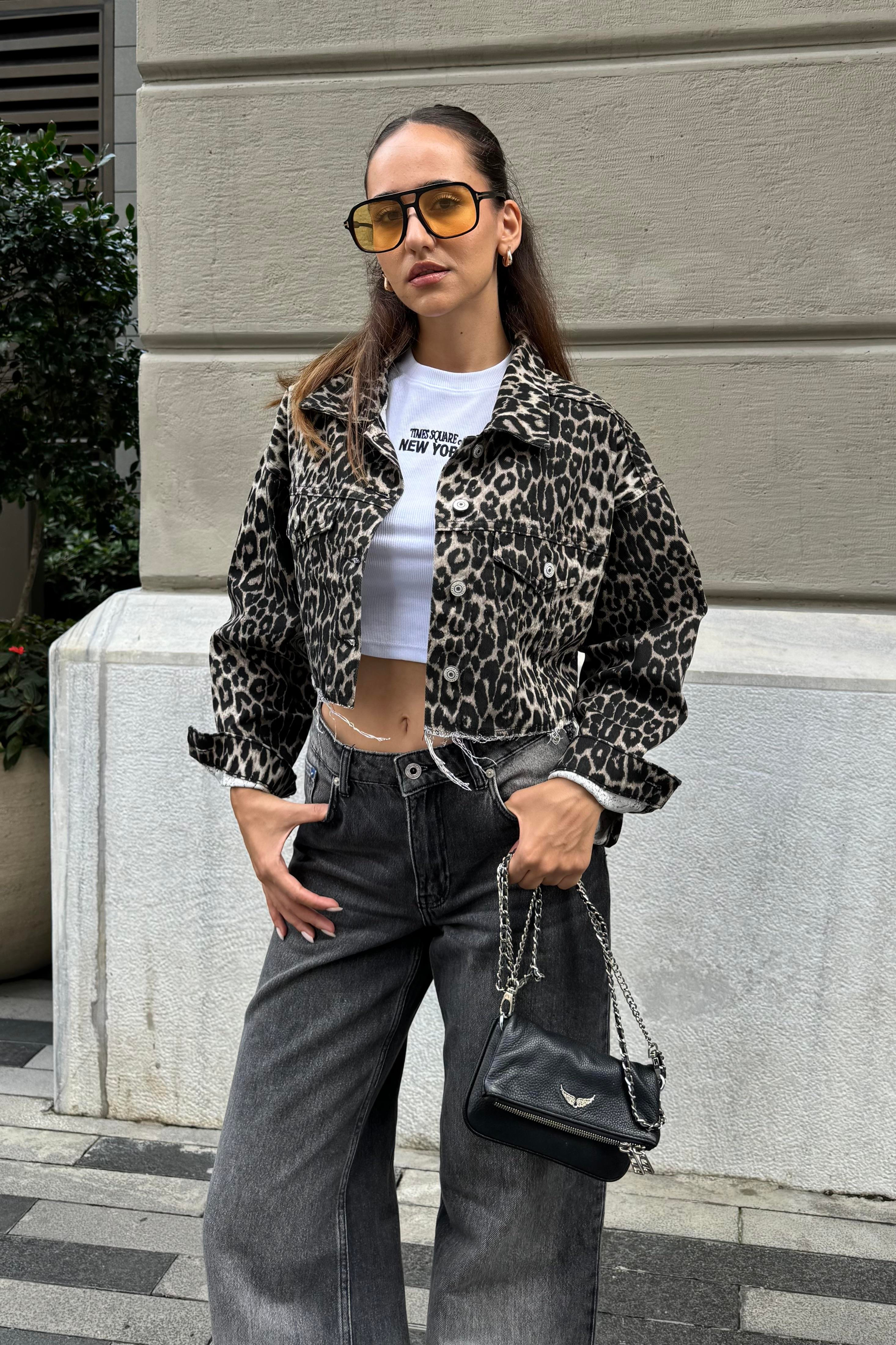Leopar Midi Ceket - Kadın Jackets Modelleri - Nazliye Moda | Kadın Giyim Modası